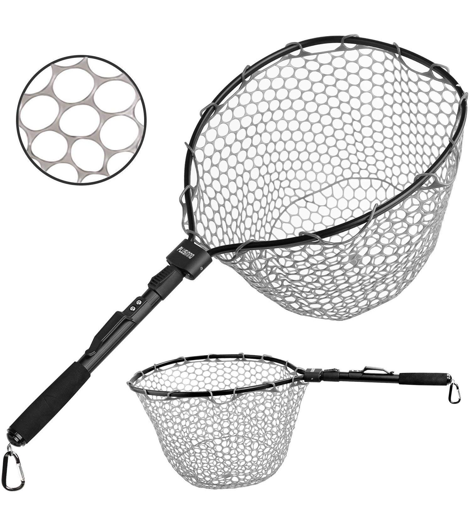 PLUSINNO Fly Fishing Net - 16 x 13 Hoop Size - Soft Rubber Mesh - Catch and Release Net - Buy Online on SooperMarket.com