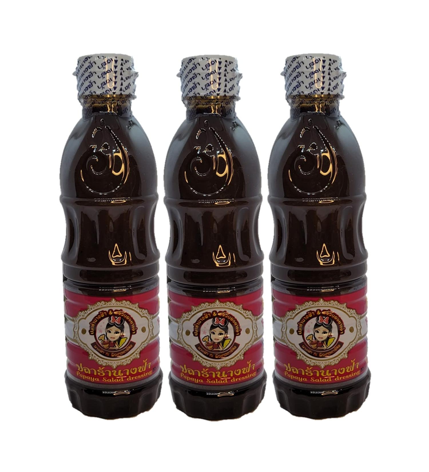 Angel Thai Fermented Fish Sauce White Cap Nang Fa Nam Pla Ra Papaya Salad Dressing 300ml - Pack of 3 - Buy Online on SooperMarket.com