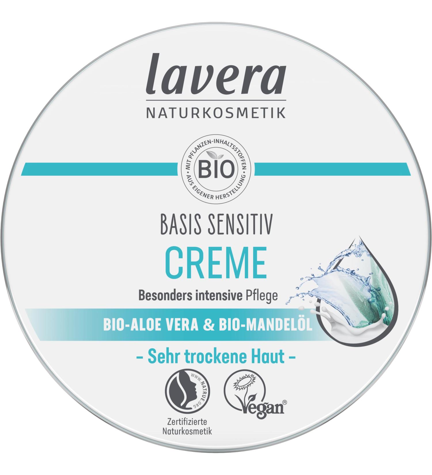 Lavera Base Sensitive All-Purpose Cream - Organic Aloe Vera & Almond Oil for Dry Skin - Vegan Moisturizer - 150 ml - Buy Online on SooperMarket.com
