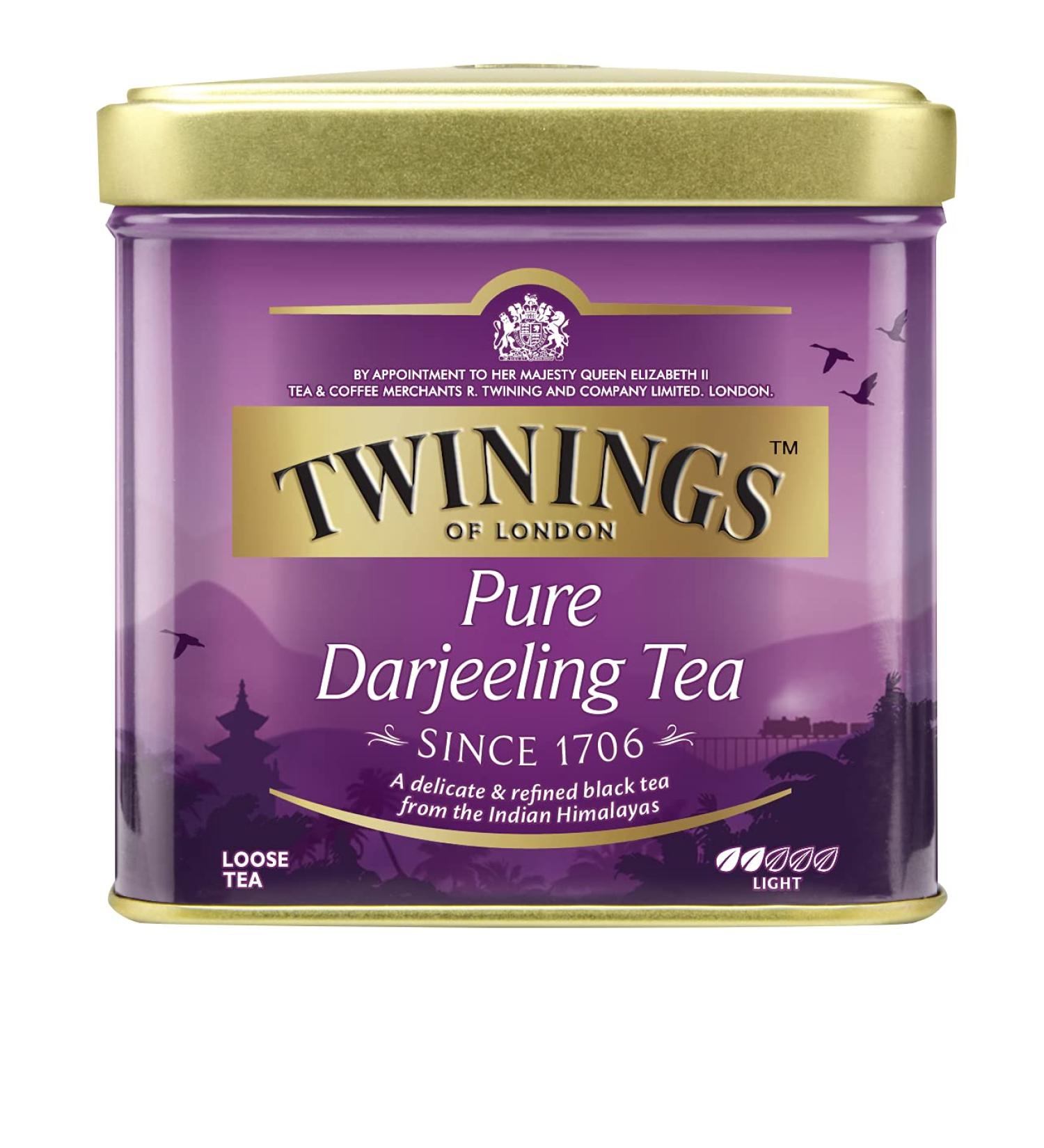 Twinings Pure Darjeeling Black Tea - Premium Loose Leaf 100g | Aromatic Himalayan Tea with Nutmeg Flavor - Buy Online on SooperMarket.com