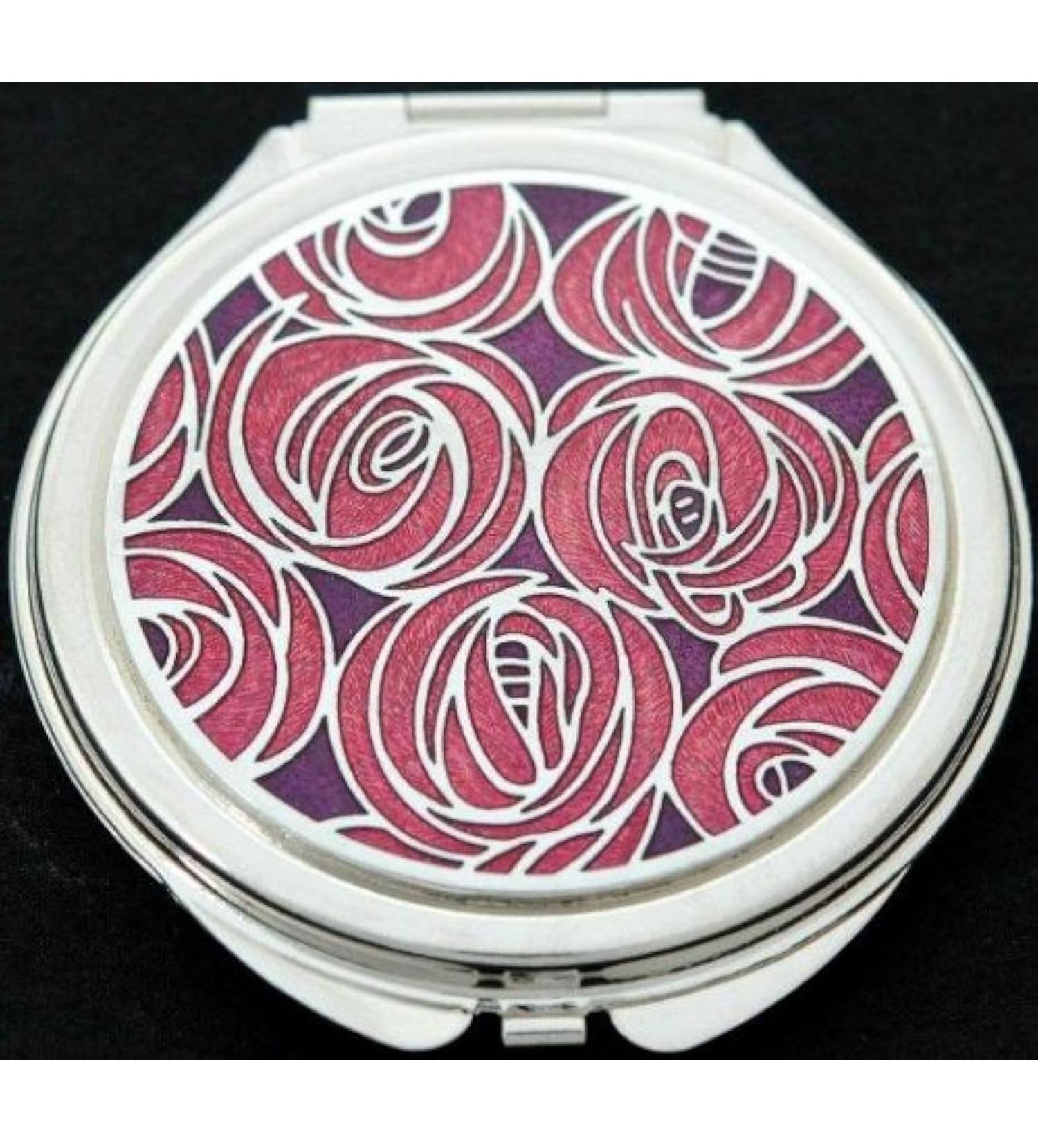 Sea Gems presented by Celtic Glass Designs Compact Mirror in a Mackintosh Roses Design. (Red) - Buy Online on SooperMarket.com