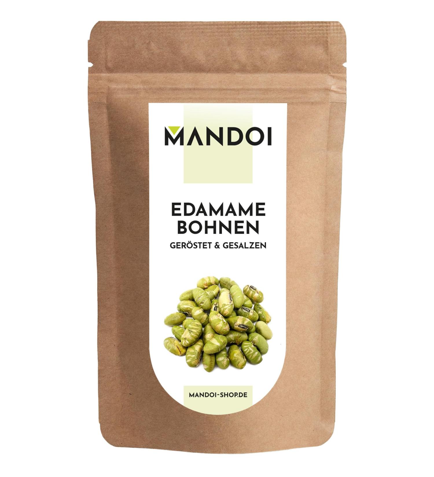 Mandoi Edamame Beans 750g - Roasted & Salted Vegan Snack | 43% Protein Perfect Topping for Meals - Buy Online on SooperMarket.com