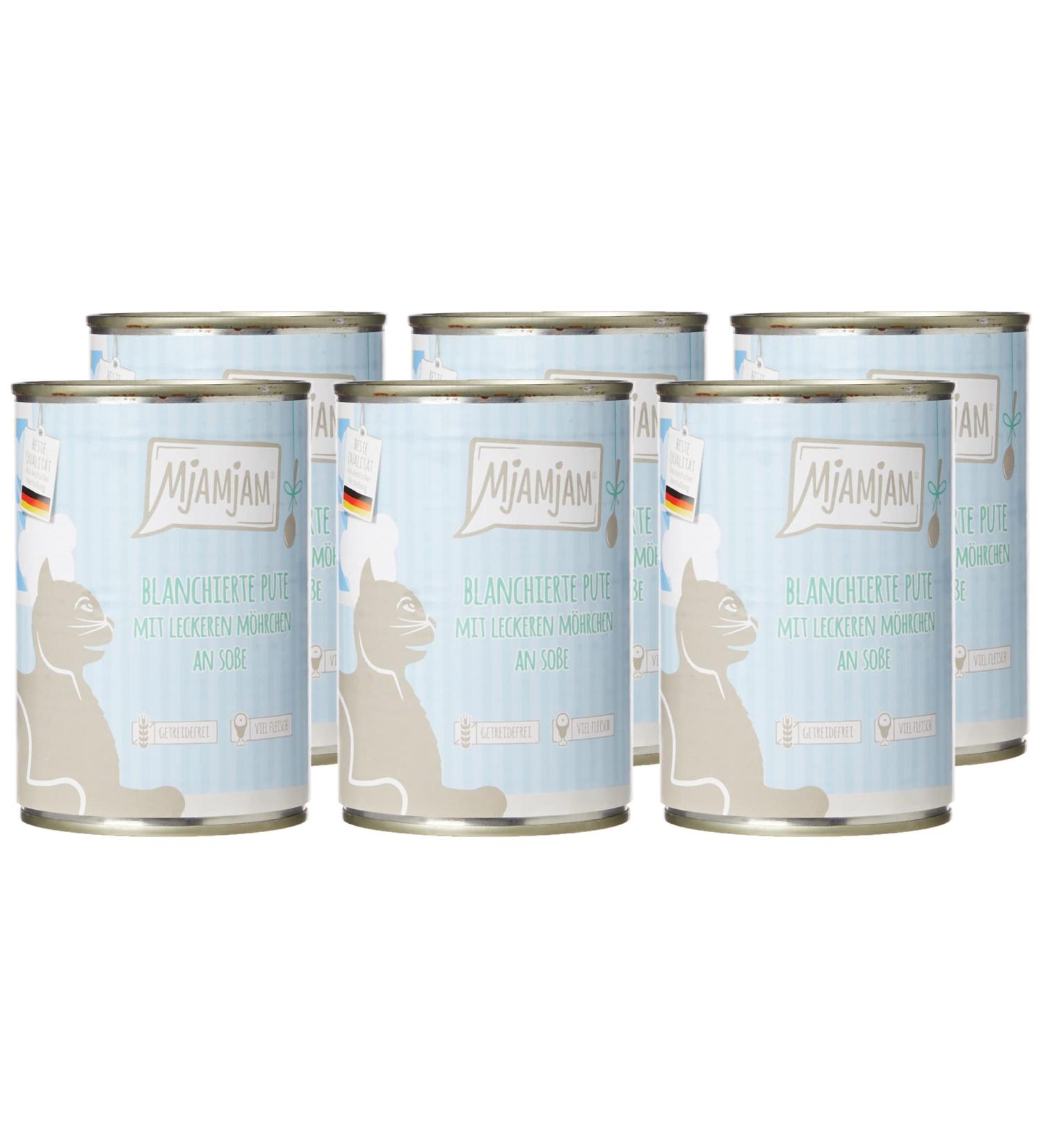 Mjamjam Premium Wet Cat Food - Blanched Turkey & Carrot Sauce 380g (6 Pack) - Natural & Extra Meat Formula - Buy Online on SooperMarket.com