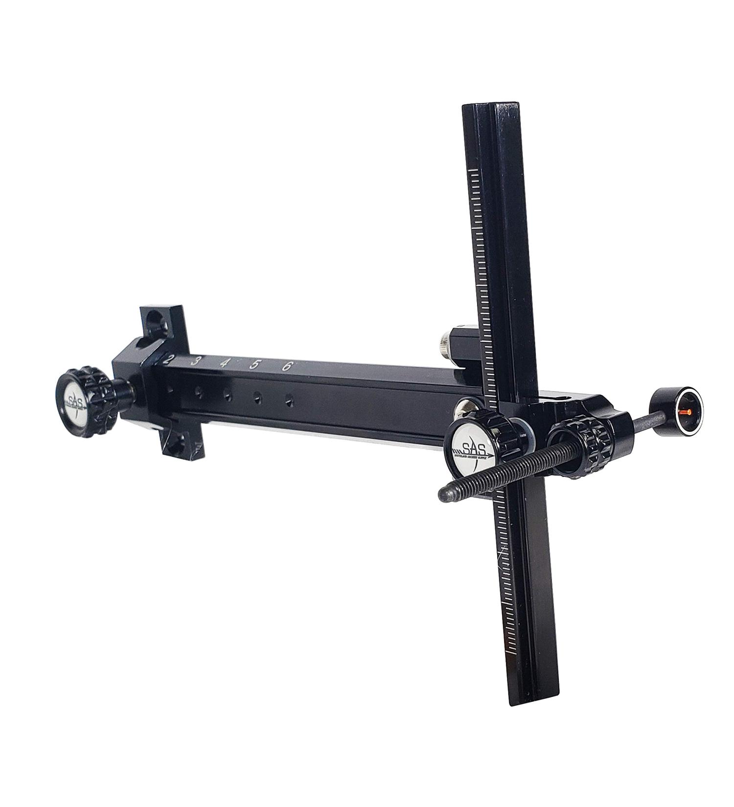 SAS Archery Recurve Bow Target Sight - T Shape Adjustable with Fiber Pin Sight, Aluminum Detachable for Compound Competition - RH or LH, Black - Buy Online on SooperMarket.com