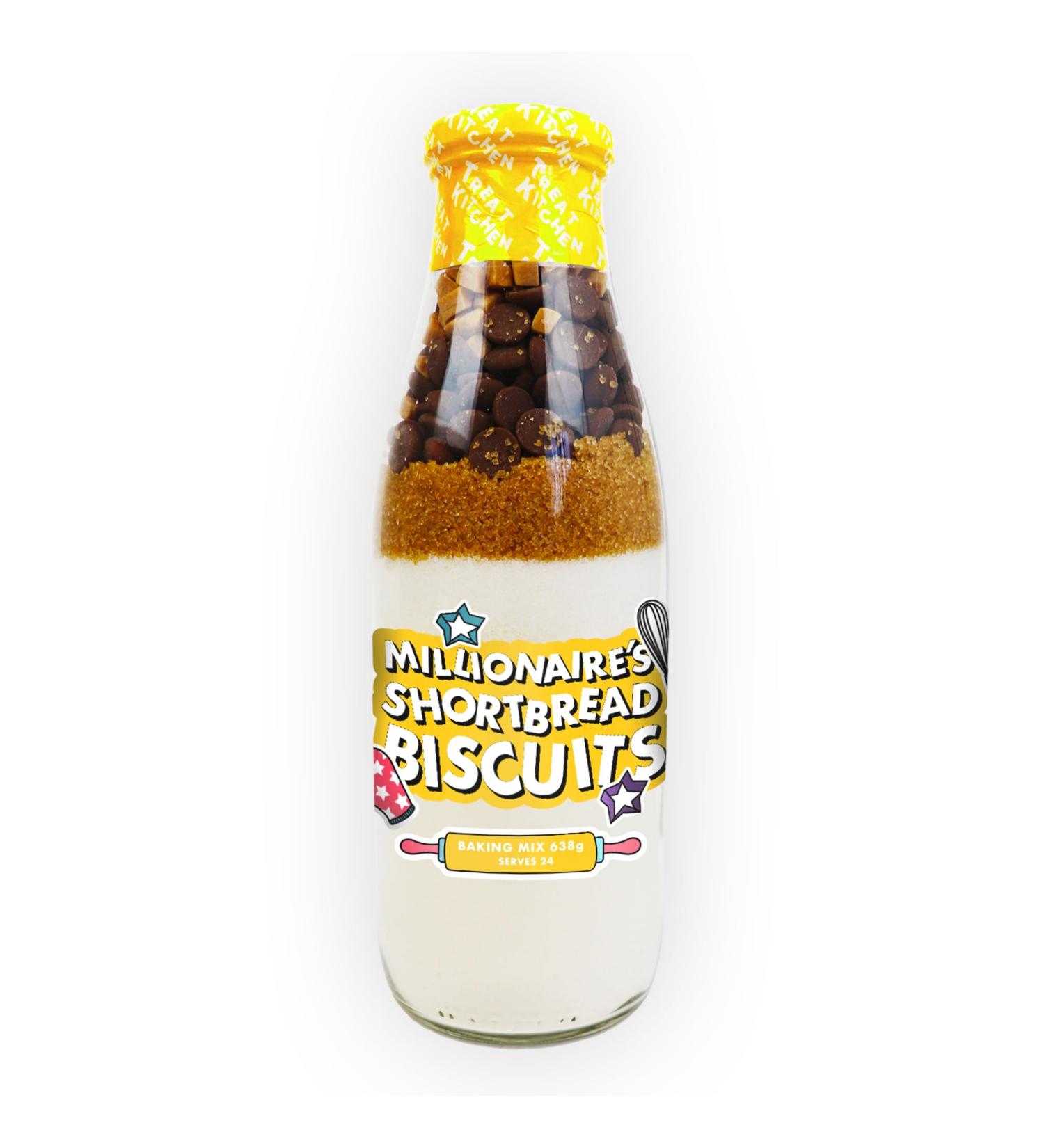 Millionaire's Shortbread Biscuits Baking Bottle | Easy To Make Baking Mix | Kids Baking Gift | 638g Treat Kitchen