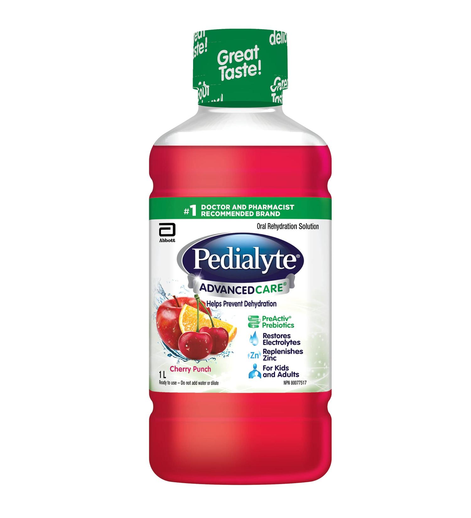 Pedialyte AdvancedCare Electrolyte Oral Rehydration Solution Cherry Punch 1-L Bottle - Buy Online on SooperMarket.com