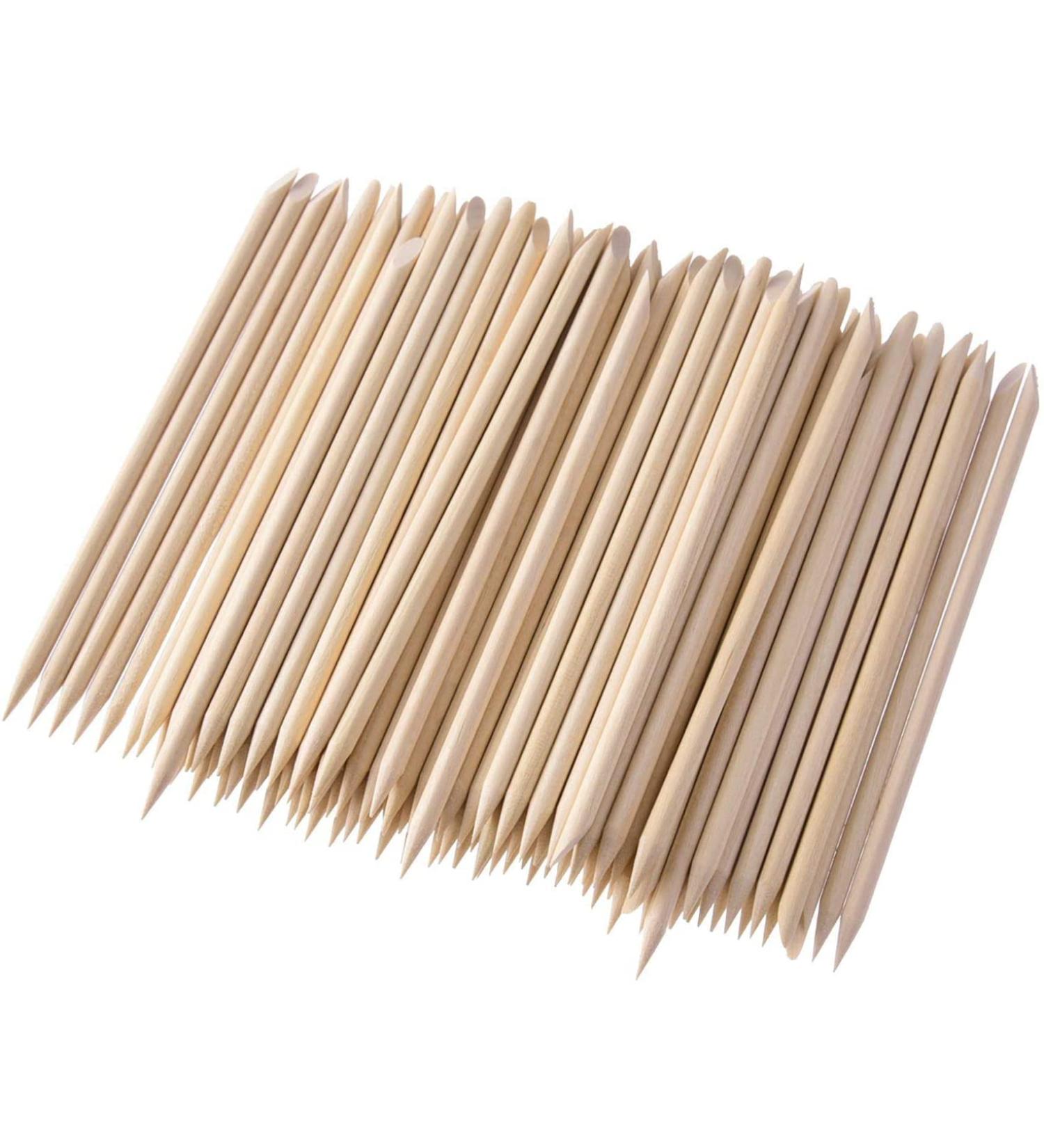 RYFAB 200 Packs Wood Sticks Double Sided Nail Art Multifunctional Cuticle Pusher Remover Manicure Pedicure Tool - Buy Online on SooperMarket.com