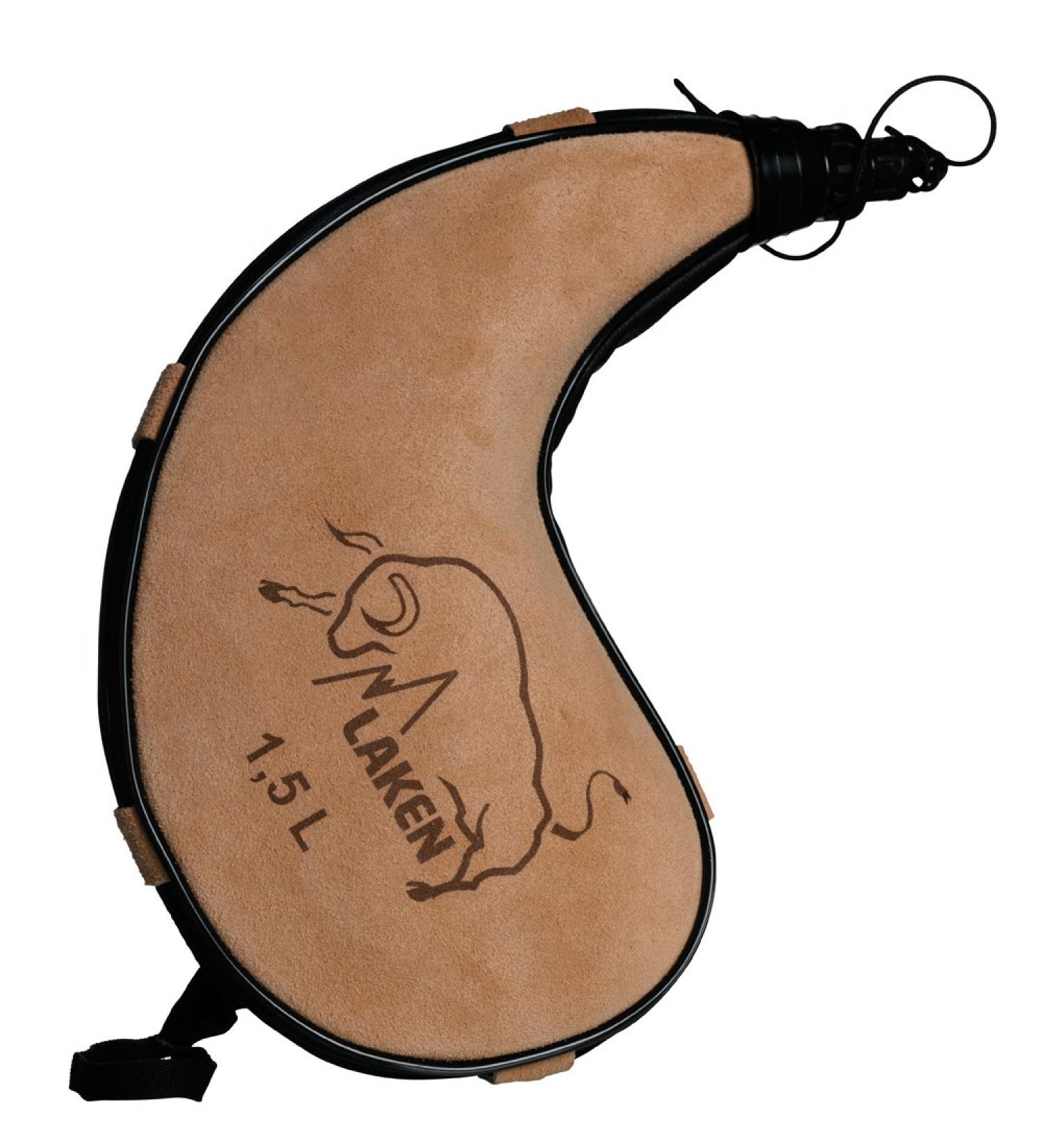 Laken Spanish Bota Bag Leather Canteen Pouch for Wine and Water - Wine Skin Bag with Strap for Travel  Camping  Hiking | Kidney Shape - 1.5 Liter 1.5 Liter Curved - Buy Online on SooperMarket.com