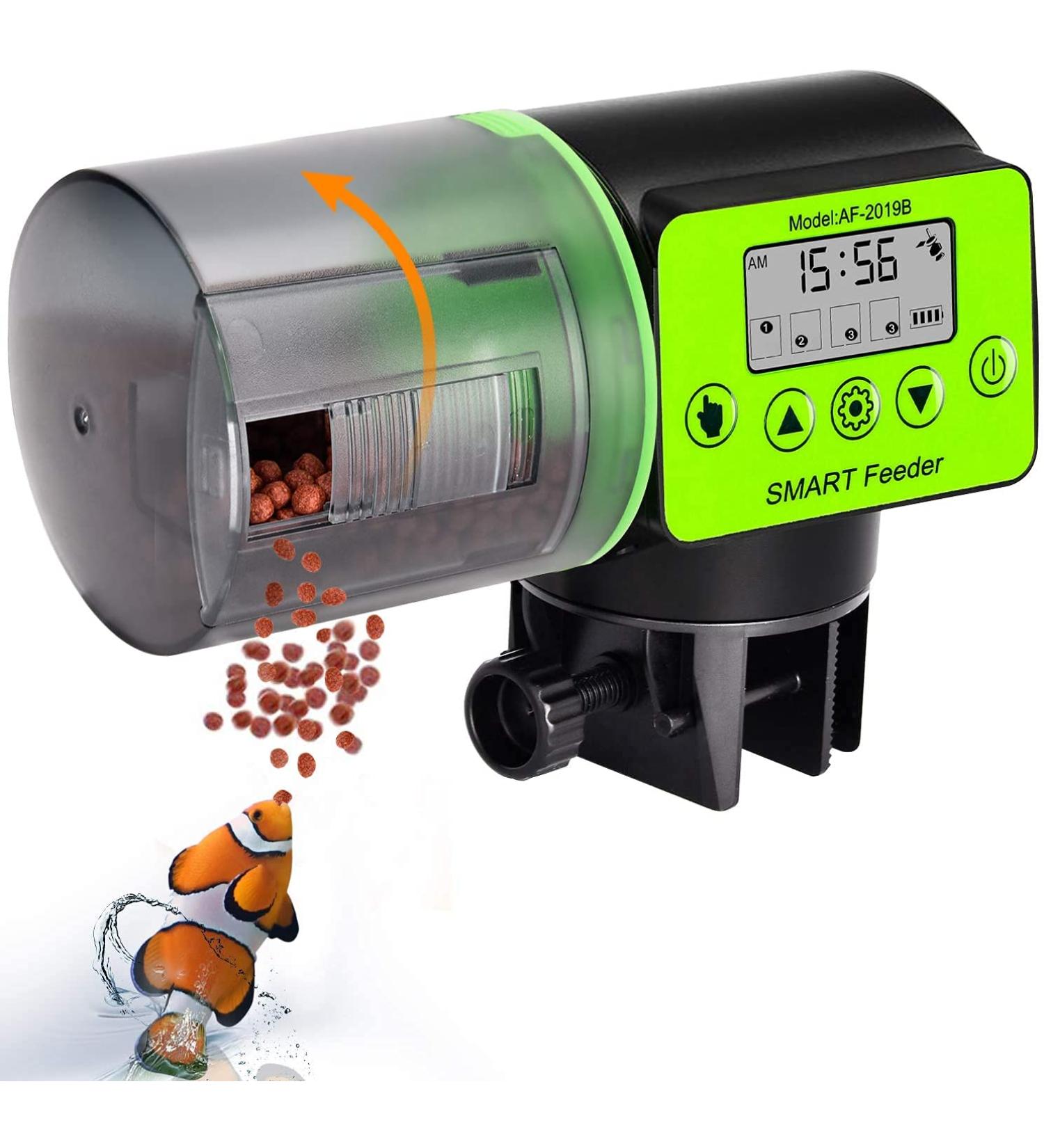 KINOEE Automatic Fish Feeder - Digital Auto Fish Feeder Aquarium Tank Timer Feeder Vacation & Weekend 2 Fish Food Dispenser - Buy Online on SooperMarket.com