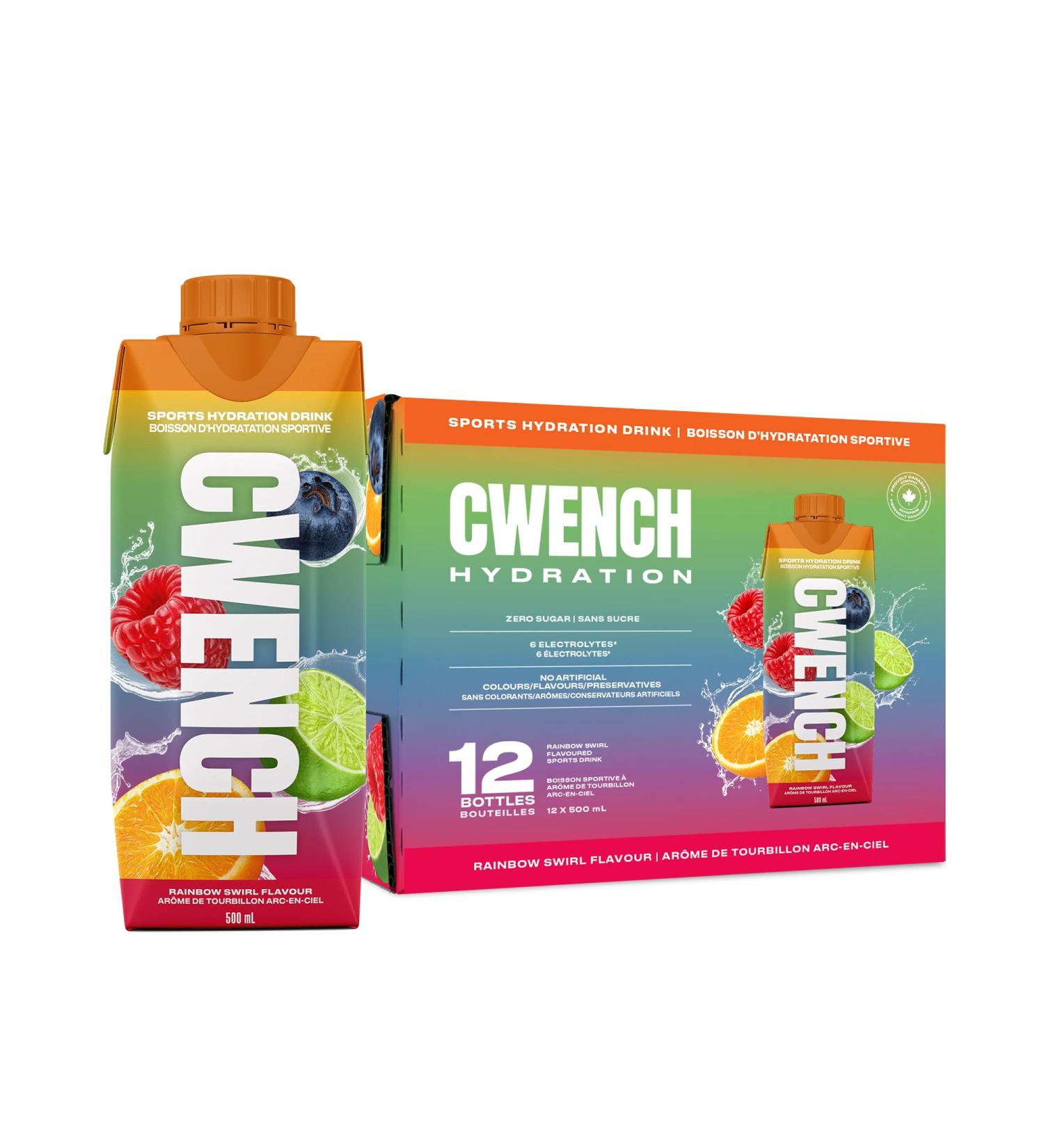 Cwench Electrolyte Hydration Ready To Drink Rainbow Swirl 12x500ml - Buy Online on SooperMarket.com