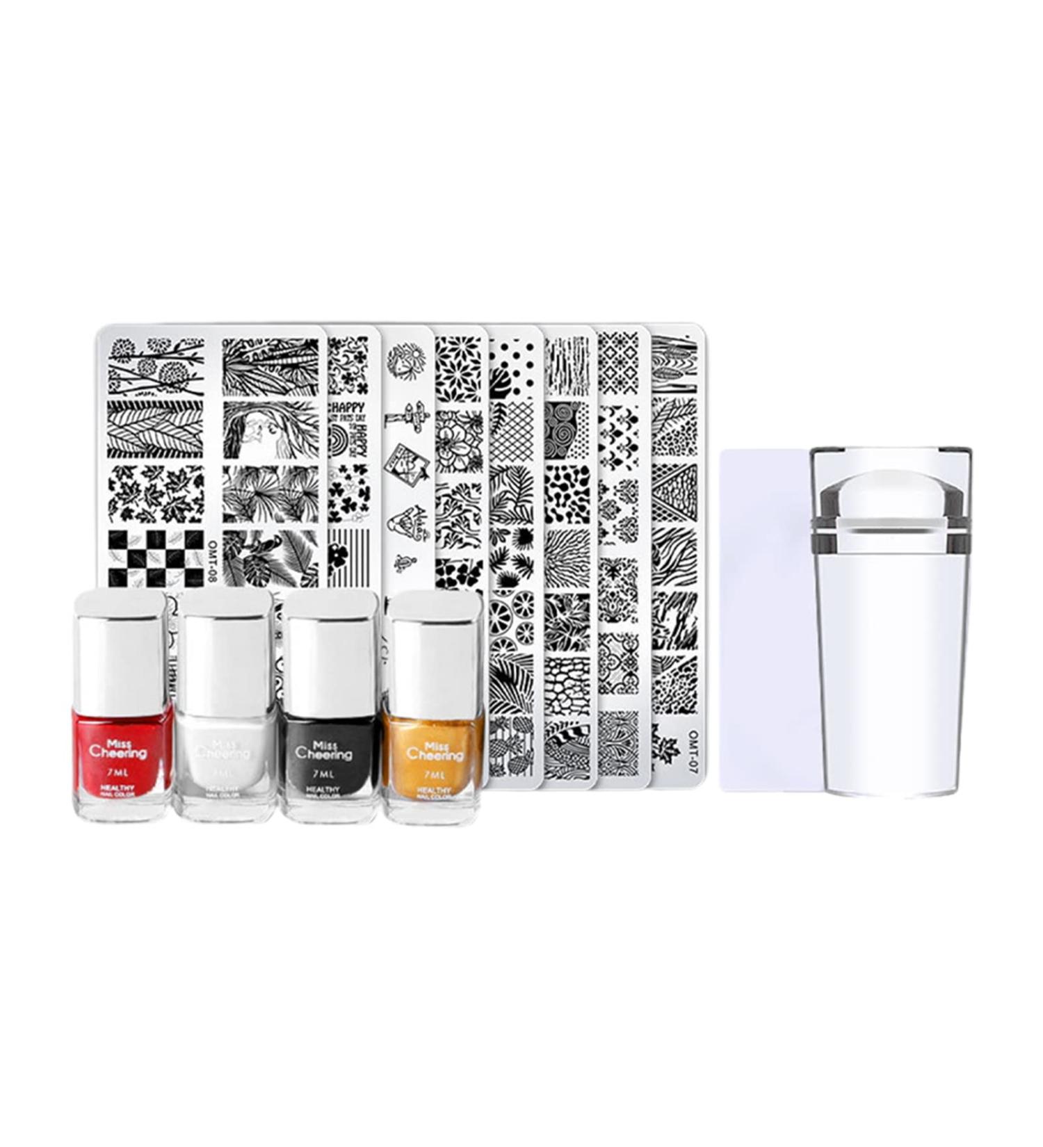 Wirlsweal Nail Art Template Set - DIY Pressure Steel Nail Stamp Tool for Floral Designs | Perfect for Nail Studios - Buy Online on SooperMarket.com