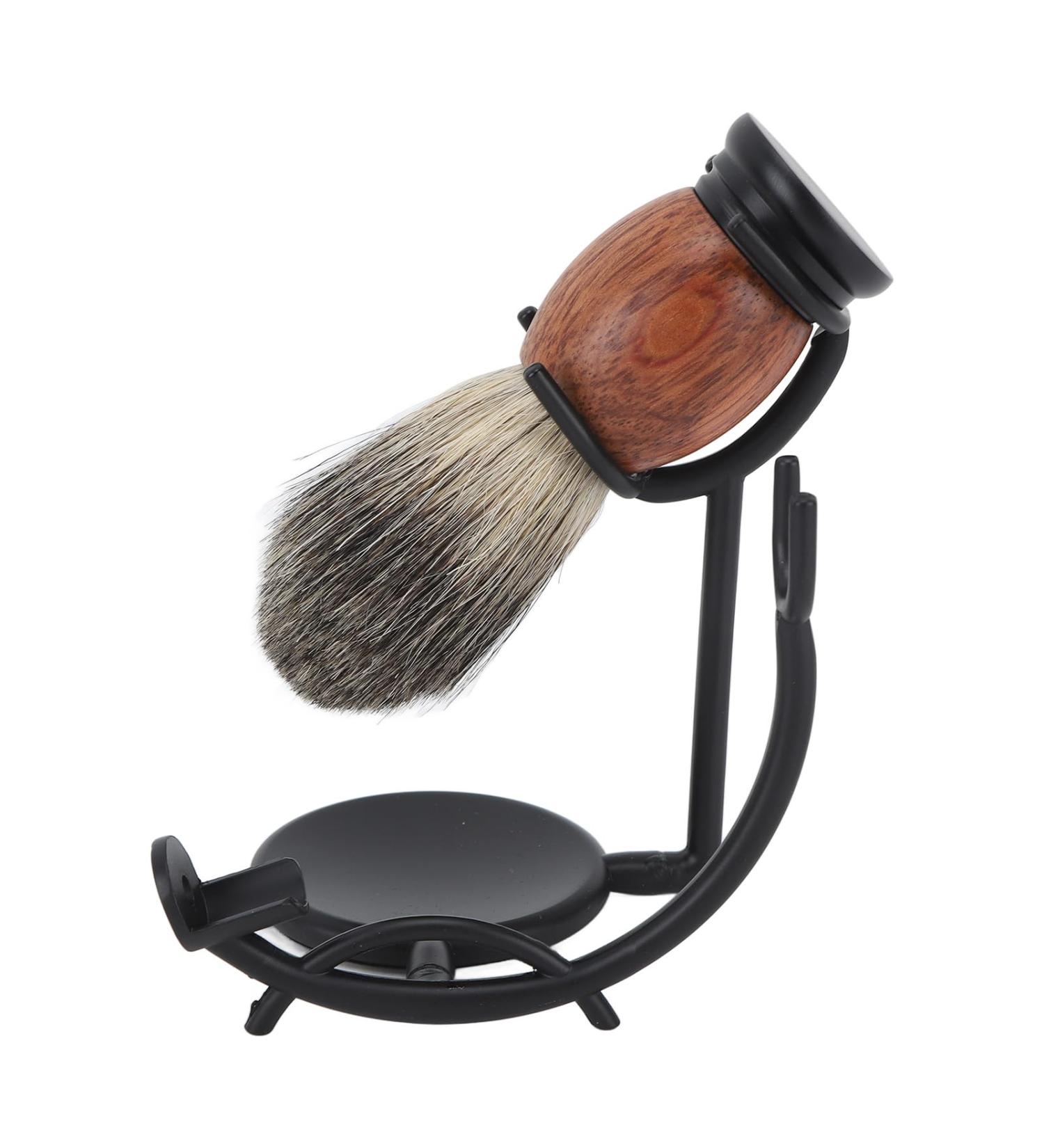 Bartrasierer Holder & Shaving Soap - Premium PU Alloy & Wood Soap Shell for Beard Care | Dry & Safe | International Shipping Available - Buy Online on SooperMarket.com