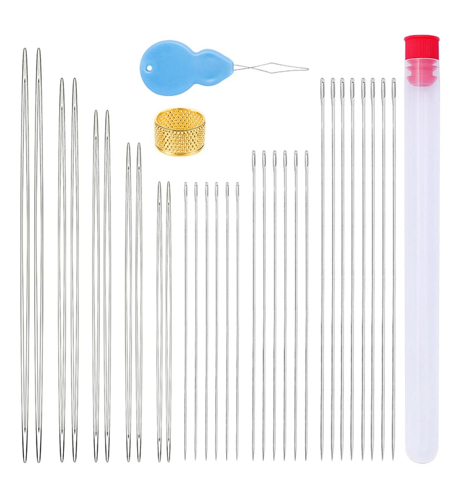 Acne Needle Set - 3PCs Pearl Needles & 30 Big Eye + Straight Needles for Jewelry Making | Easy Threading - Buy Online on SooperMarket.com