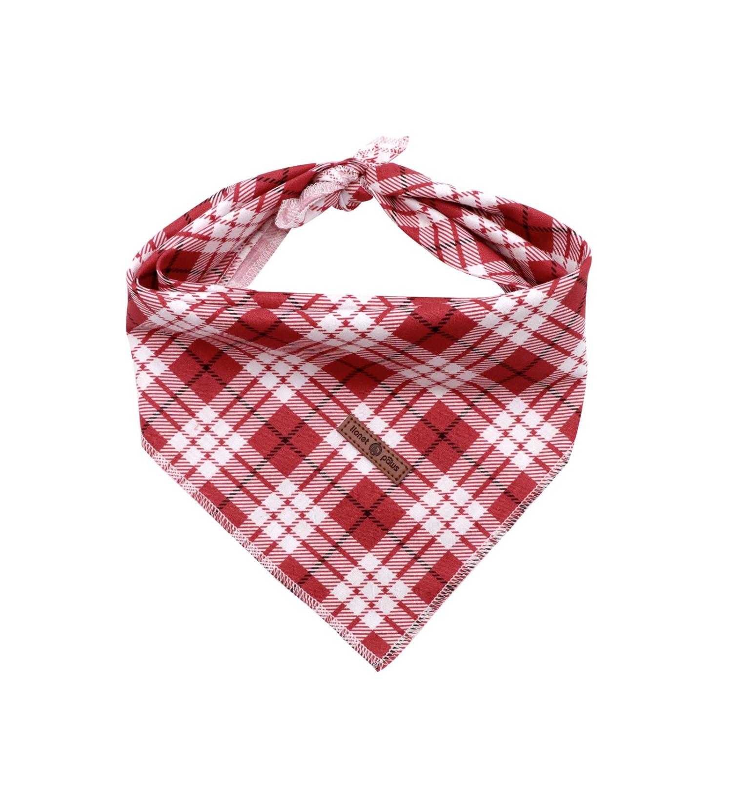 Lionet Paws Bandana for Dogs | Triangular Headscarf & Towel | Red Checked Design | Fits Small to Large Dogs - 1 Pack - Buy Online on SooperMarket.com