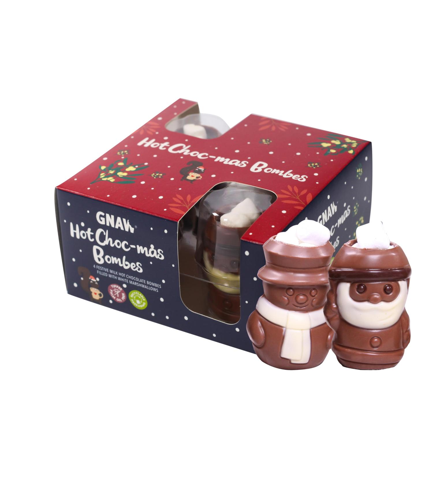 Gnaw Chocolate Melting Snowman and Santa Hot Chocolate Bomb Gift Set - 105g - Buy Online on SooperMarket.com