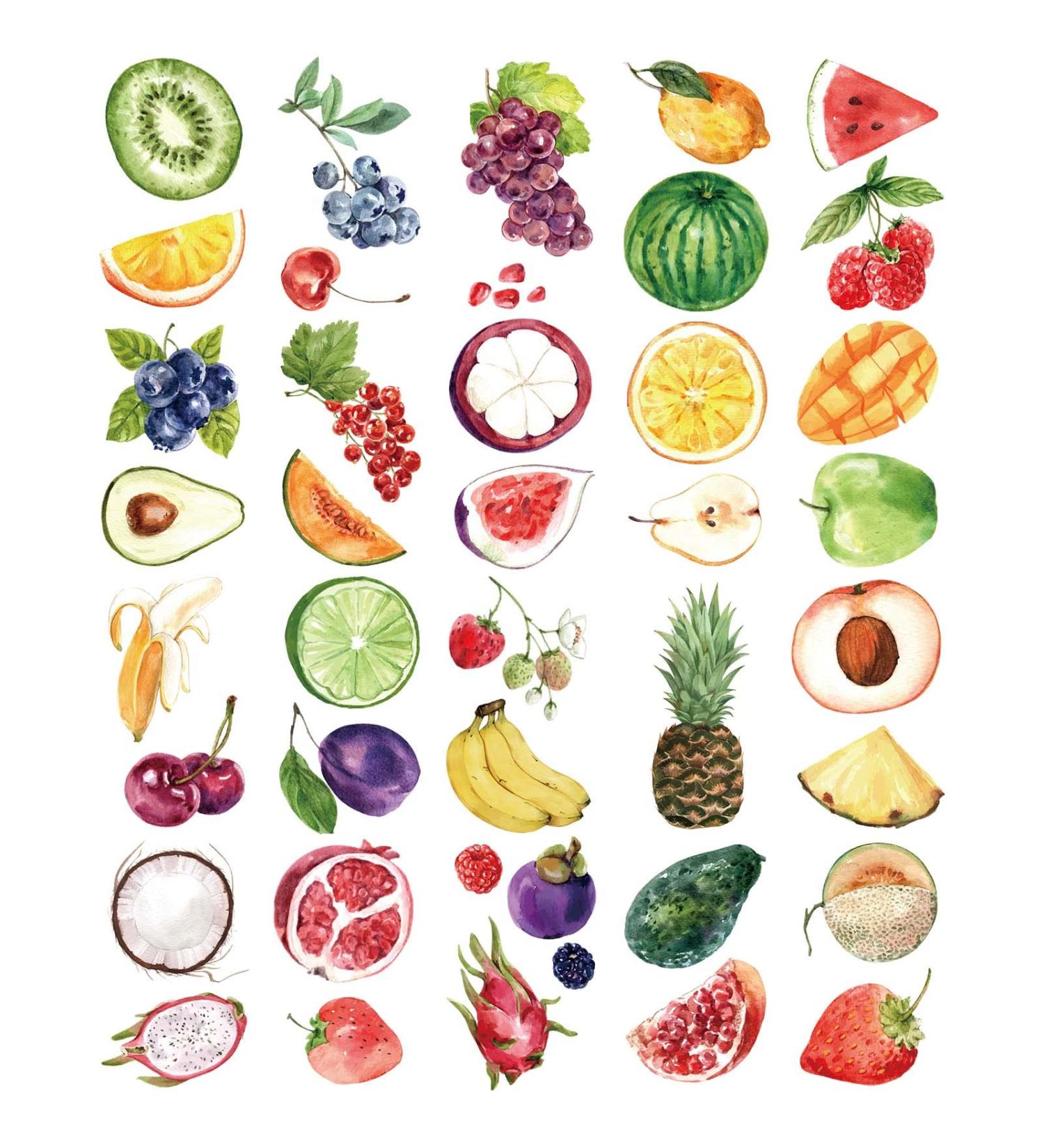 Everjoy Realistic Temporary Tattoos - 41 Watercolor Fruits Designs, 20 Pcs, Waterproof for Kids - Buy Online on SooperMarket.com