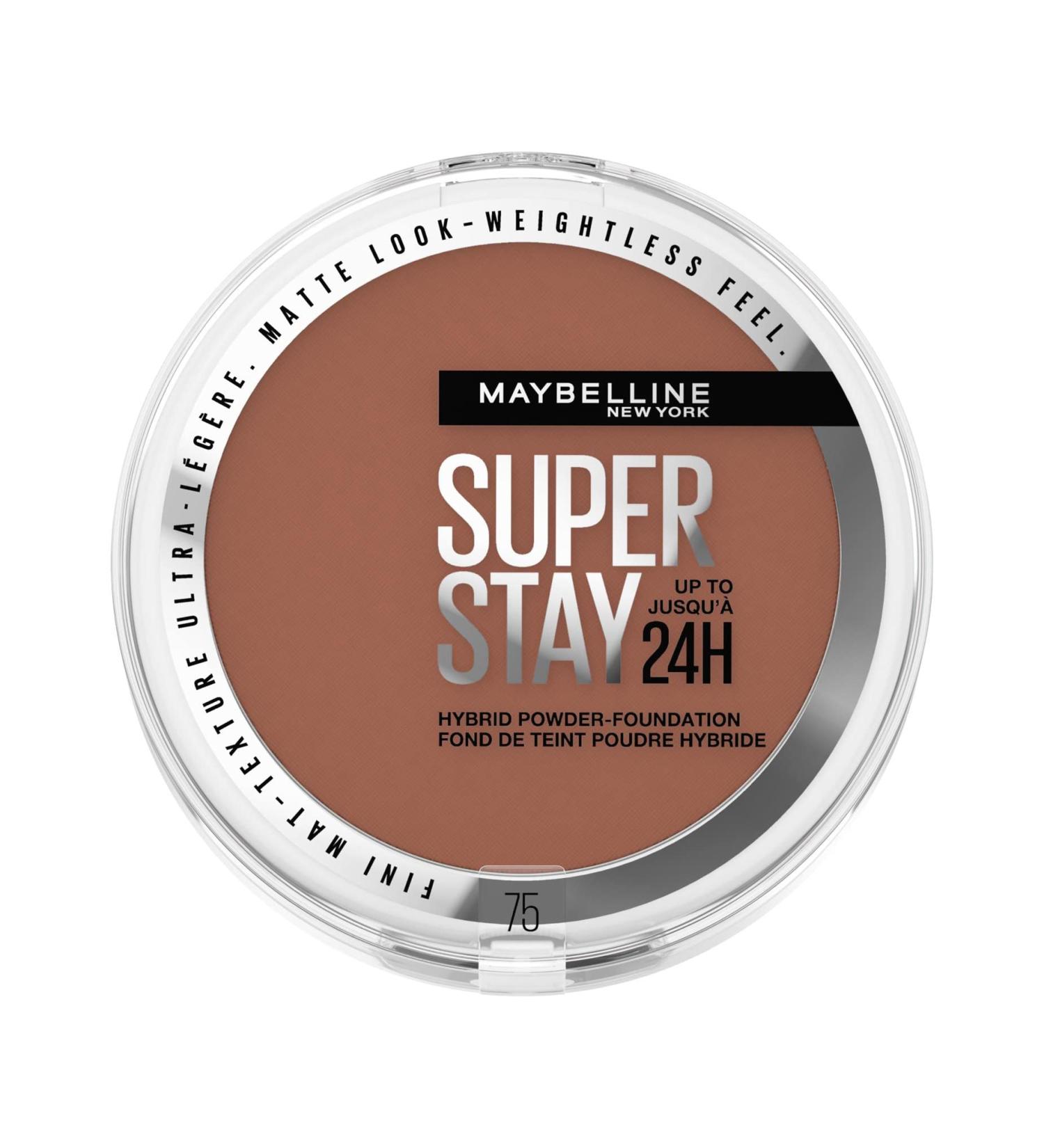 Maybelline SuperStay 24H Hybrid Powder Foundation 75 - Long-lasting, Water & Sweat Resistant, Medium to Full Coverage - Buy Online on SooperMarket.com