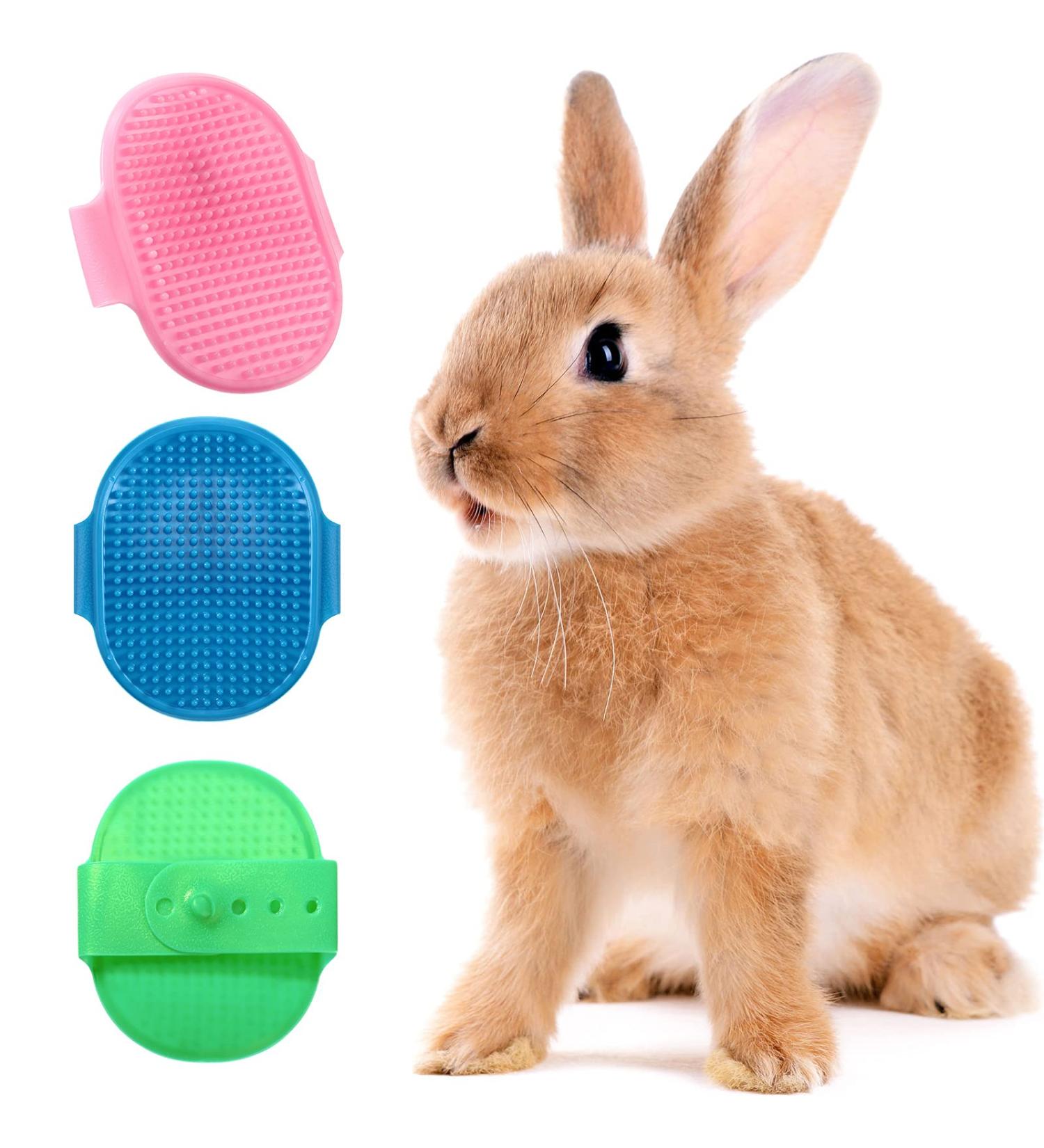 Bunny & Guinea Pig Grooming Kit | 3- Piece Bath Brush Set with Adjustable Hand Strap - Buy Online on SooperMarket.com