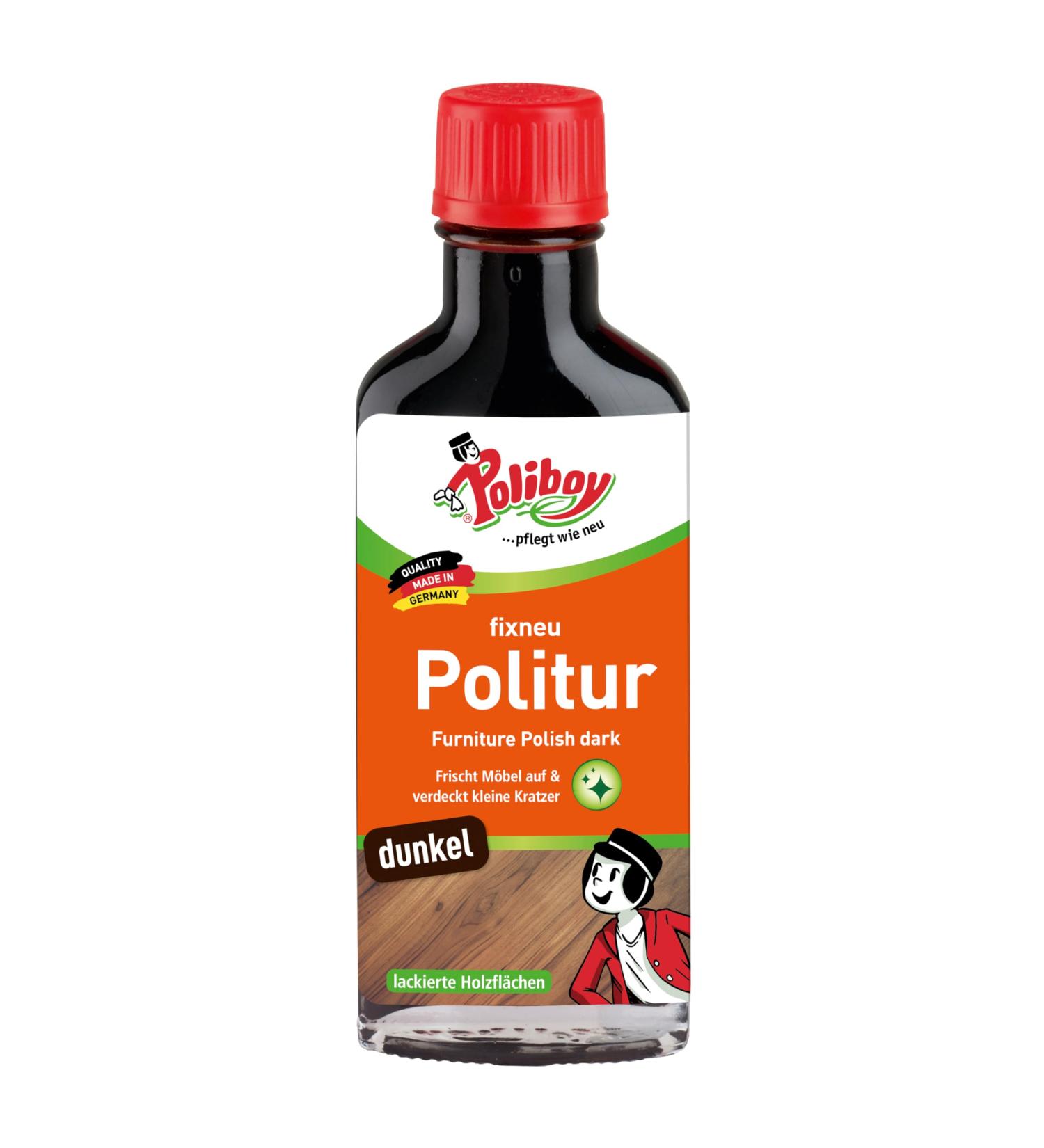 Poliboy Fix New Pole Dark - Furniture Polish for Dark Lacquered Wood - 100ml - Made in Germany - Refresh Your Furniture - Buy Online on SooperMarket.com
