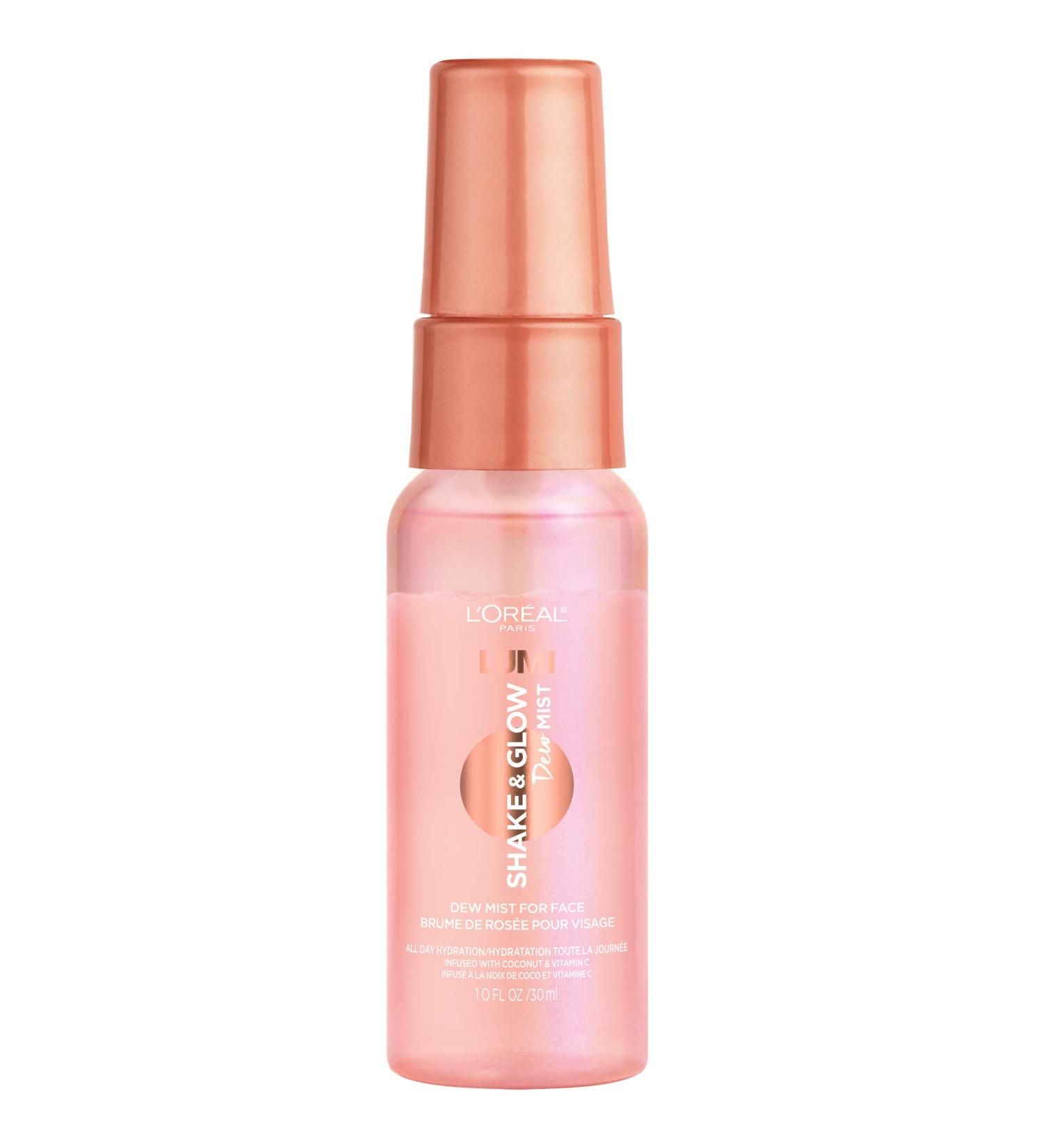 L'Oreal Paris Makeup LUMI Shake and Glow Dew Mist - Hydrating Face Mist for Makeup Prep and Set with Natural Finish - 1 fl oz - Buy Online on SooperMarket.com