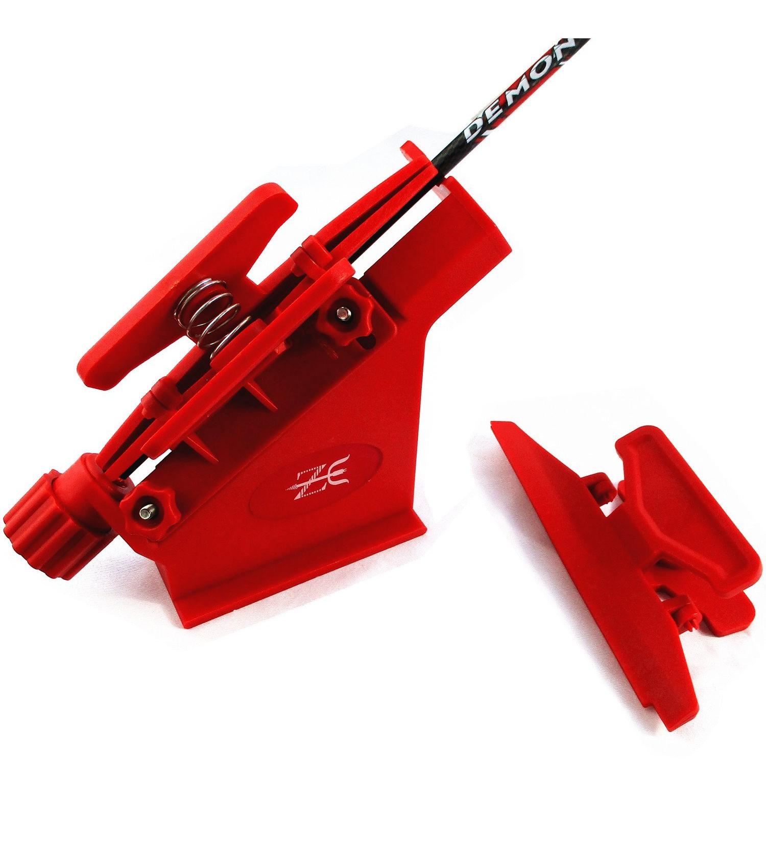 Adjustable Fletching Jig Tool for DIY Archery Arrows - Straight and Helix with Clamp in Red - Buy Online on SooperMarket.com