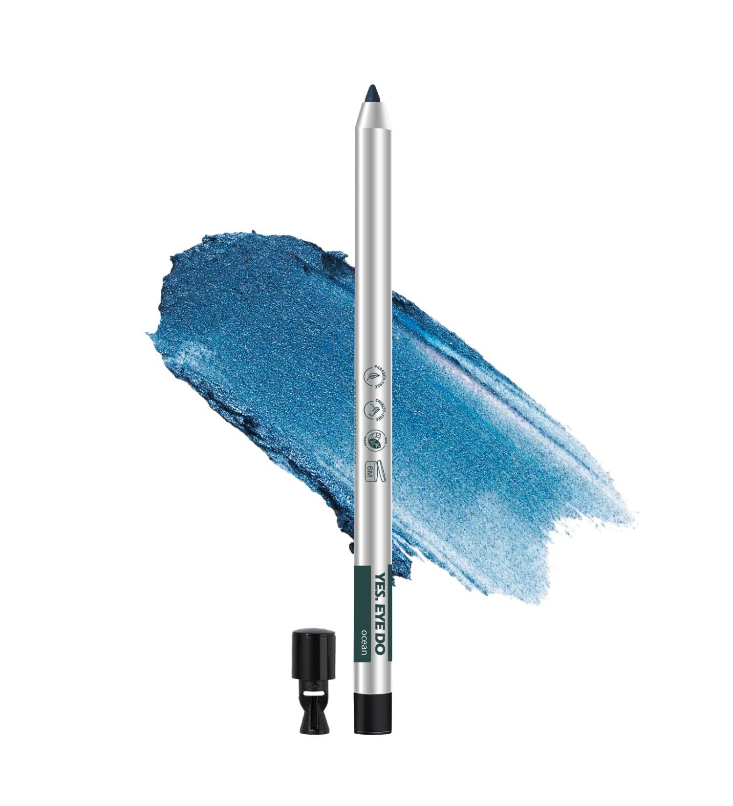 YES.EYE DO Gel Eyeliner Waterproof Smudgeproof Retractable Eyeliner Gel with built-in sharpener Colored Glitter Eyeliner Highly Pigmented and Creamy (Ocean) - Buy Online on SooperMarket.com
