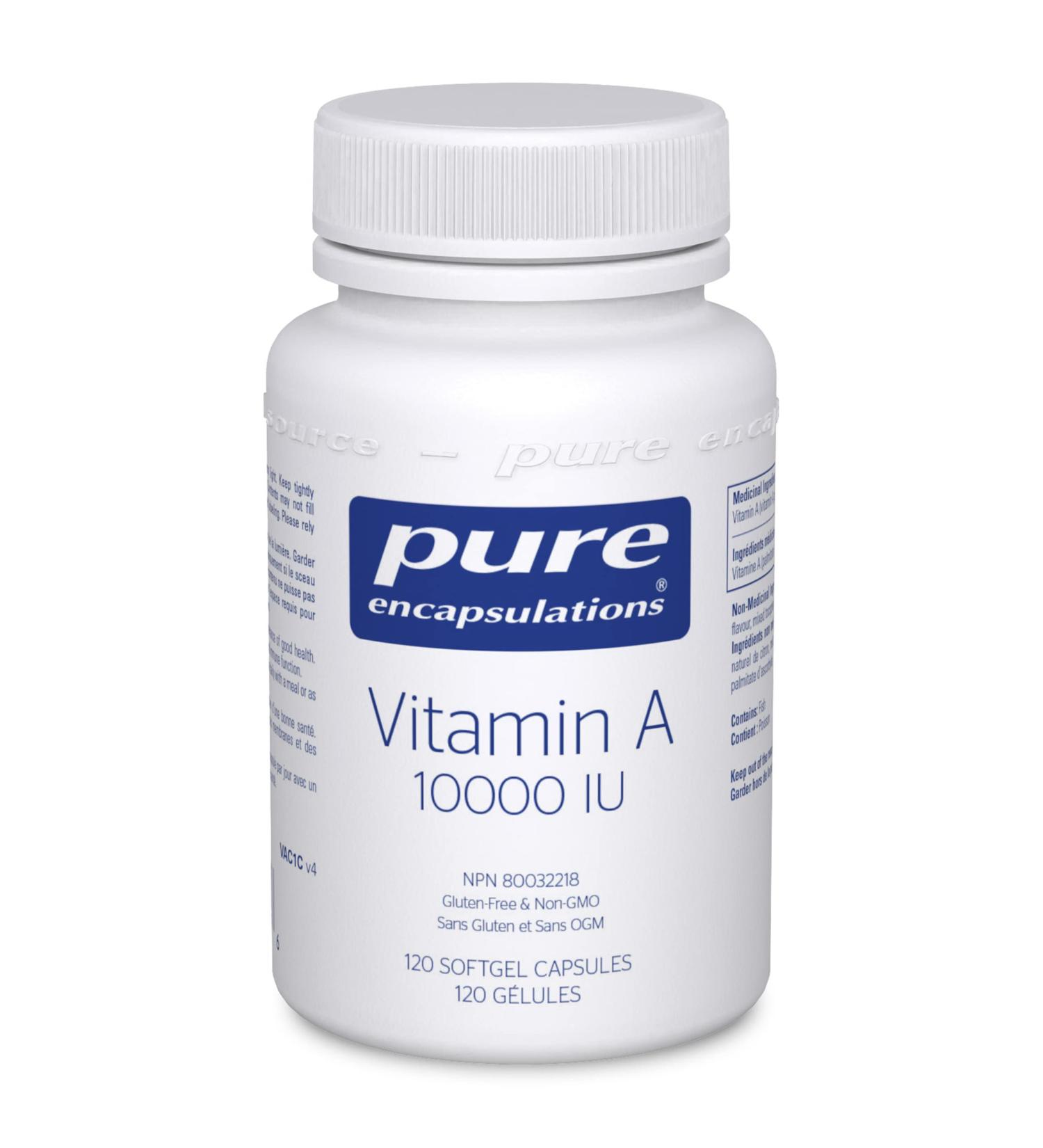 Pure Encapsulations Vitamin A - 3 000 mcg - From Cod Liver Oil - Immune & Vision Support - Vitamin A Palmitate Supplement - Non-GMO - 120 Softgel Capsules - Buy Online on SooperMarket.com