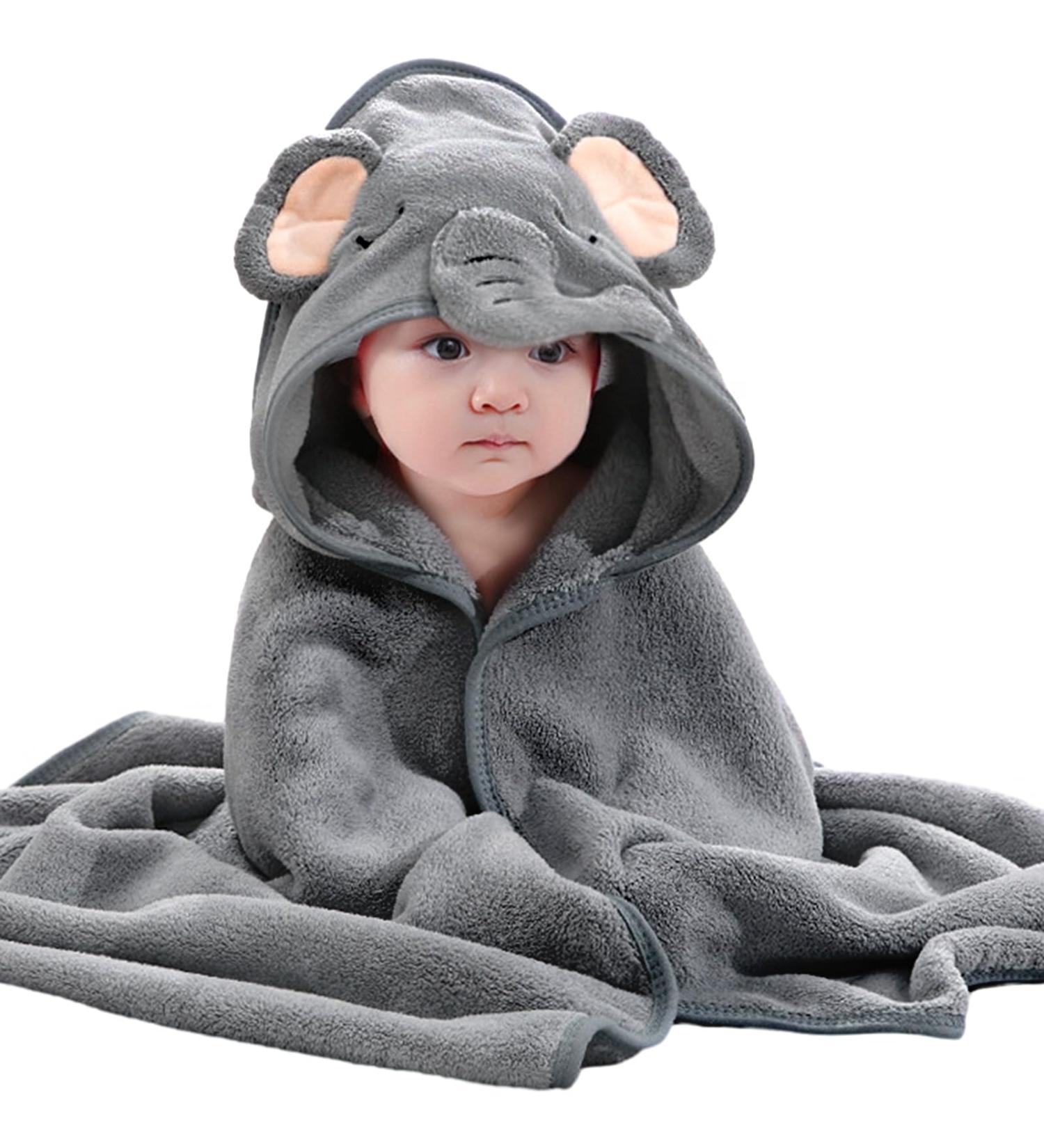 Zuimei Hooded Baby Towel - Cute Elephant Design for Newborn Boy and Girl - Buy Online on SooperMarket.com
