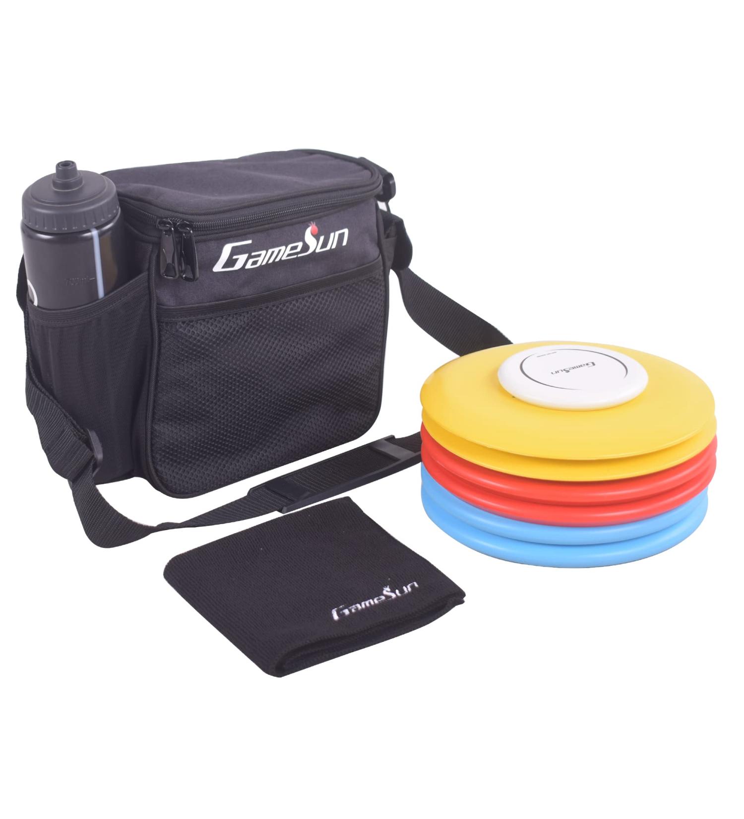 Gamesun Disc Golf Set - 6 Discs & Mini Disc Bag Towel in Black - Buy Online on SooperMarket.com