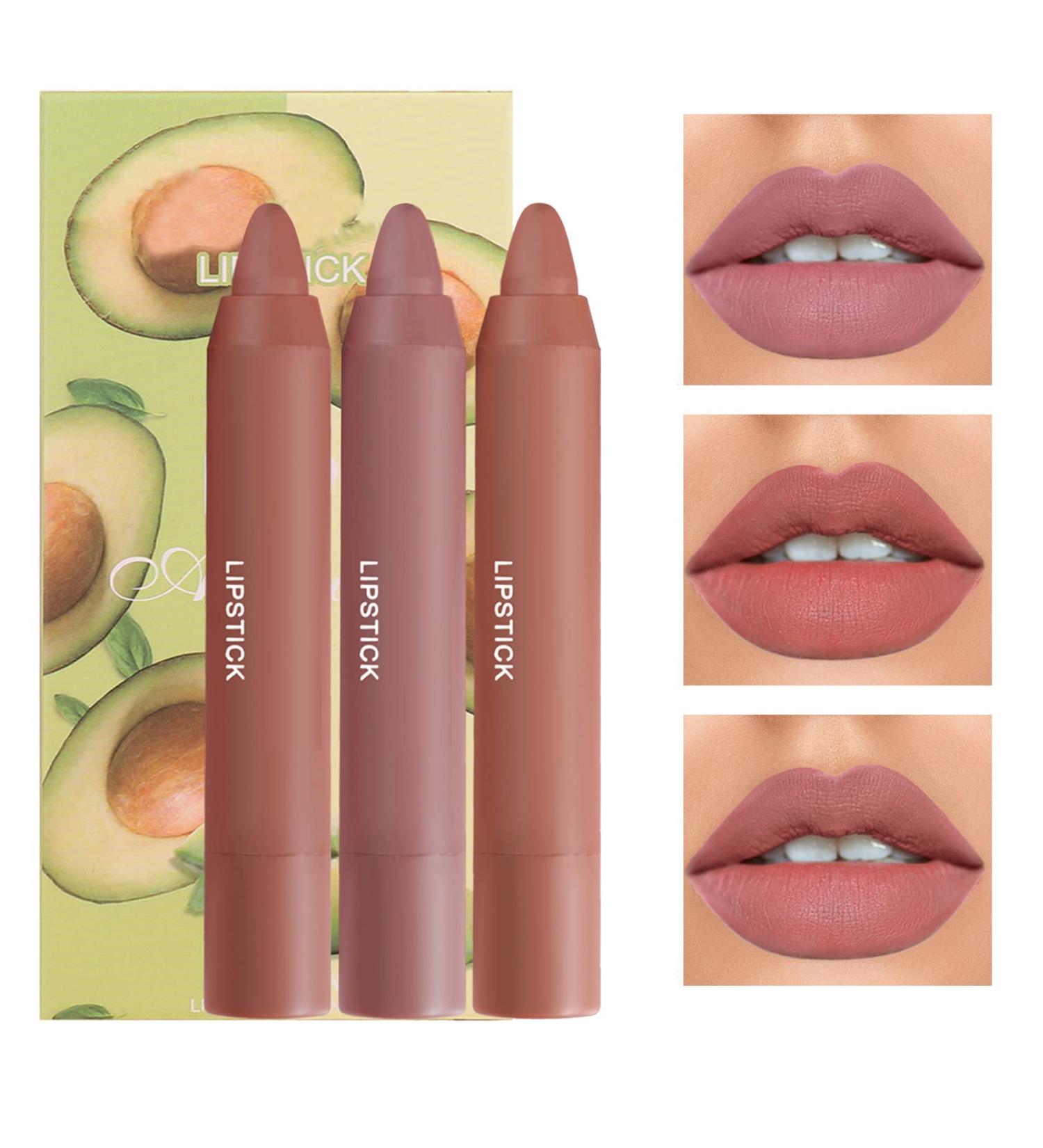Fusang 3Pcs Nude Matte Lipstick Set - Long Lasting & Nourishing Lipgloss Set (Set B) - Buy Online on SooperMarket.com