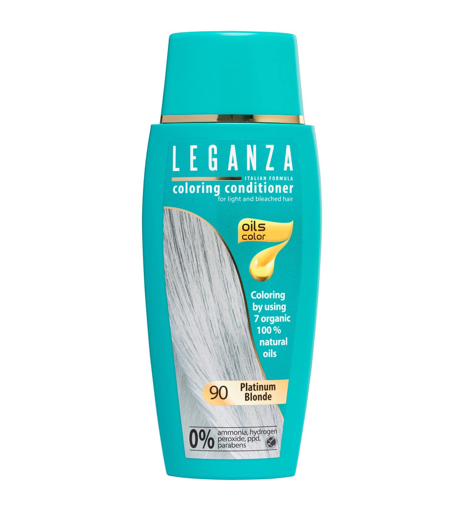 Leganza Platinum Blonde Hair Coloring Conditioner 150ml - Ammonia, PPD, and Paraben Free | Enriched with 7 Natural Oils - Buy Online on SooperMarket.com