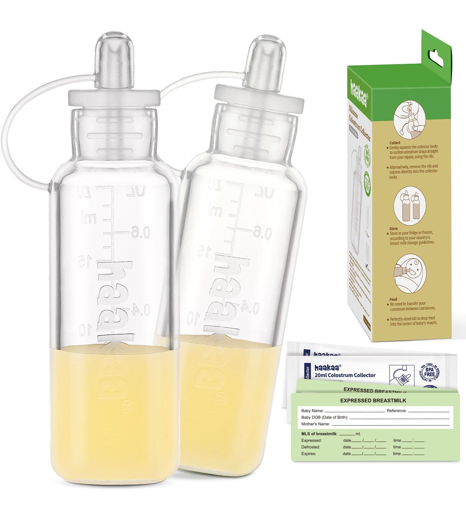 haakaa Colostrum Collector Set Colostrum Syringes for Liquid Breastmilk Collector Milk Saver for Breastfeeding Ready-to-Use Reusable & Leakproof BPA Free (20ml 2 pk) 20ml*2 - Buy Online on SooperMarket.com