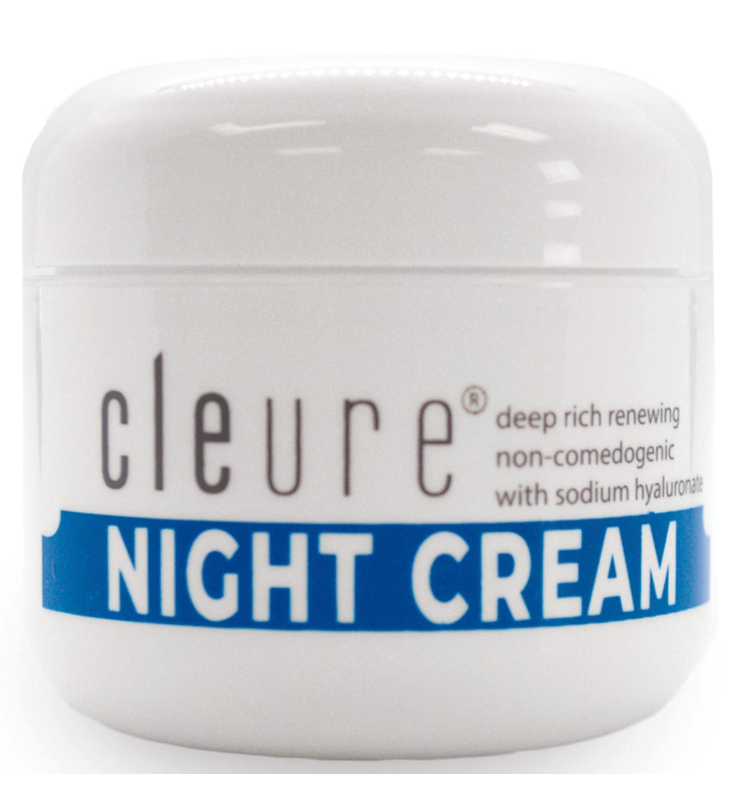 Cleure Sensitive Skin Night Cream with Hyaluronic Acid & Shea Butter - Gluten, Salicylate, Paraben & Fragrance Free - 2 oz - Buy Online on SooperMarket.com