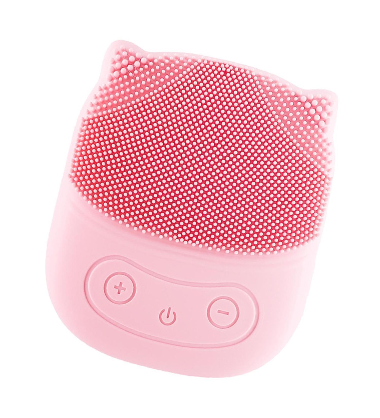 Geteawily Facial Scrubber | Penguin Shape Vibrating Face Scrub Brush - Rechargeable Wash Brush for Deep Cleaning Skin Waterproof Skin Care Face Brushes Pink - Buy Online on SooperMarket.com