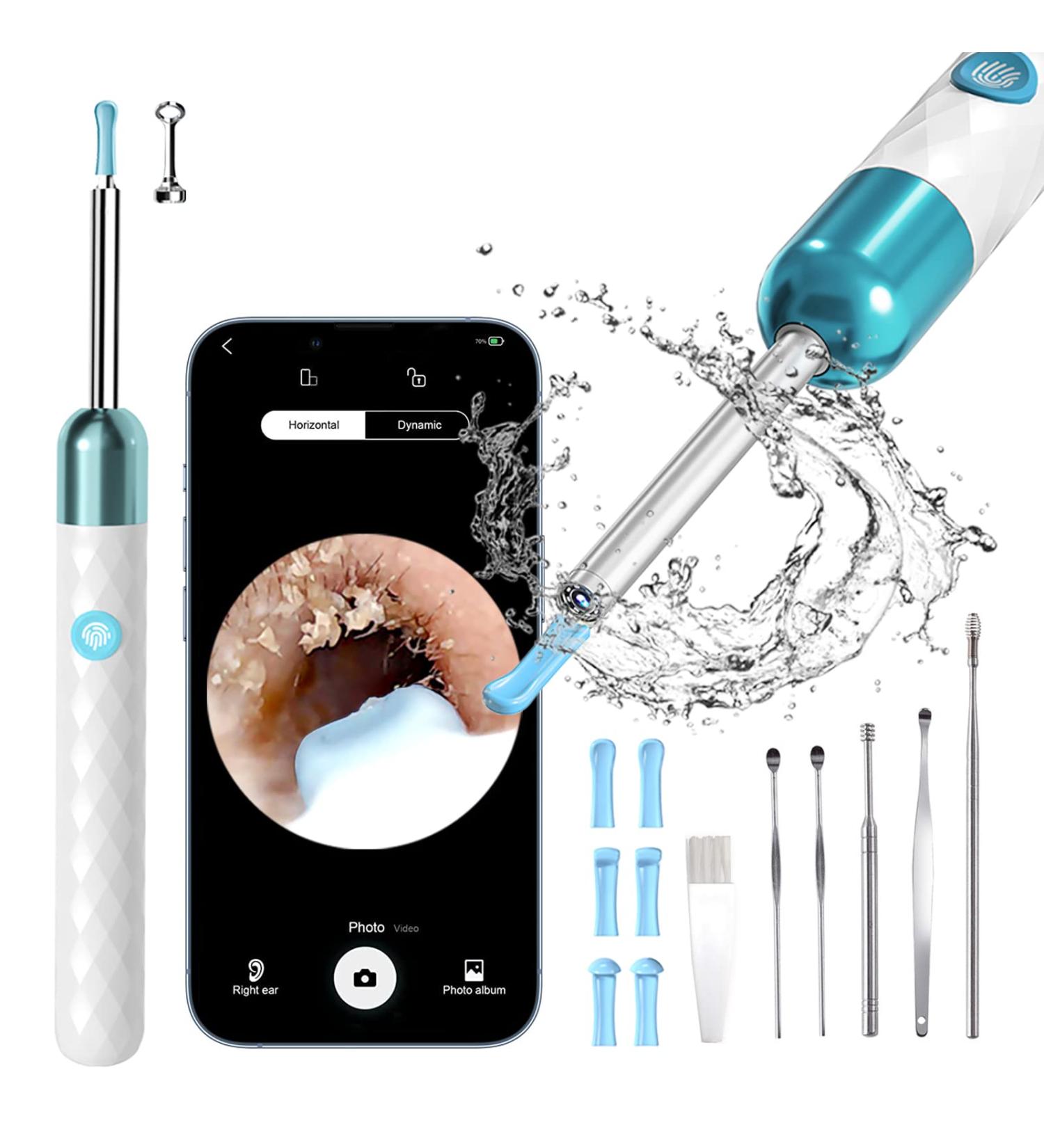 Rocason White Ear Wax Removal Tool Camera - WiFi Connected 1080P HD Otoscope for Kids and Adults - Ear Cleaning Endoscopic Camera for iPhone, iPad, Android Phones - Buy Online on SooperMarket.com