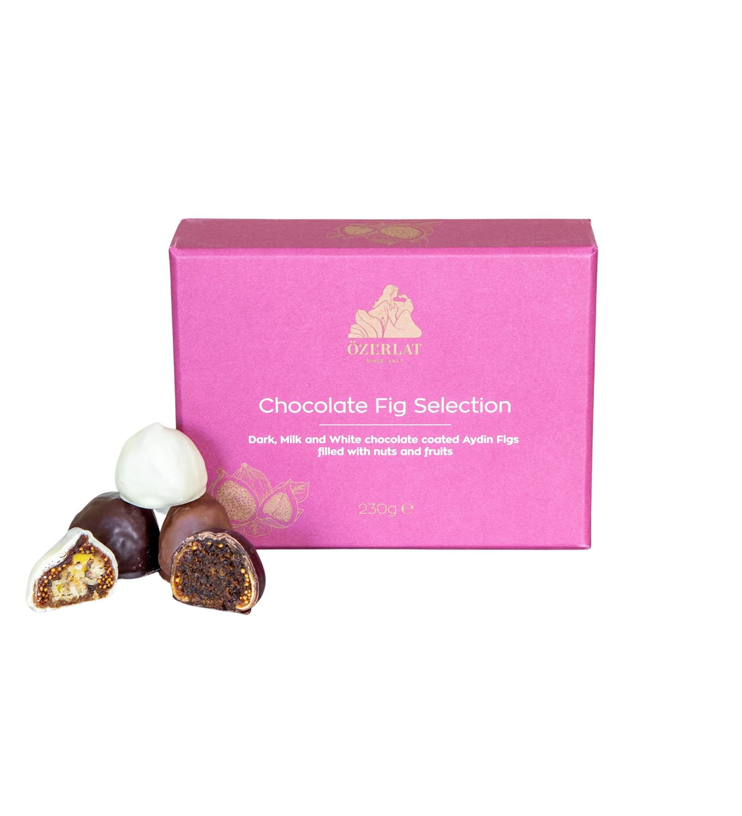 Ozerlat Belgian Chocolate Fig Selection Dark Milk & White Fruit & Nuts 230g - Buy Online on SooperMarket.com