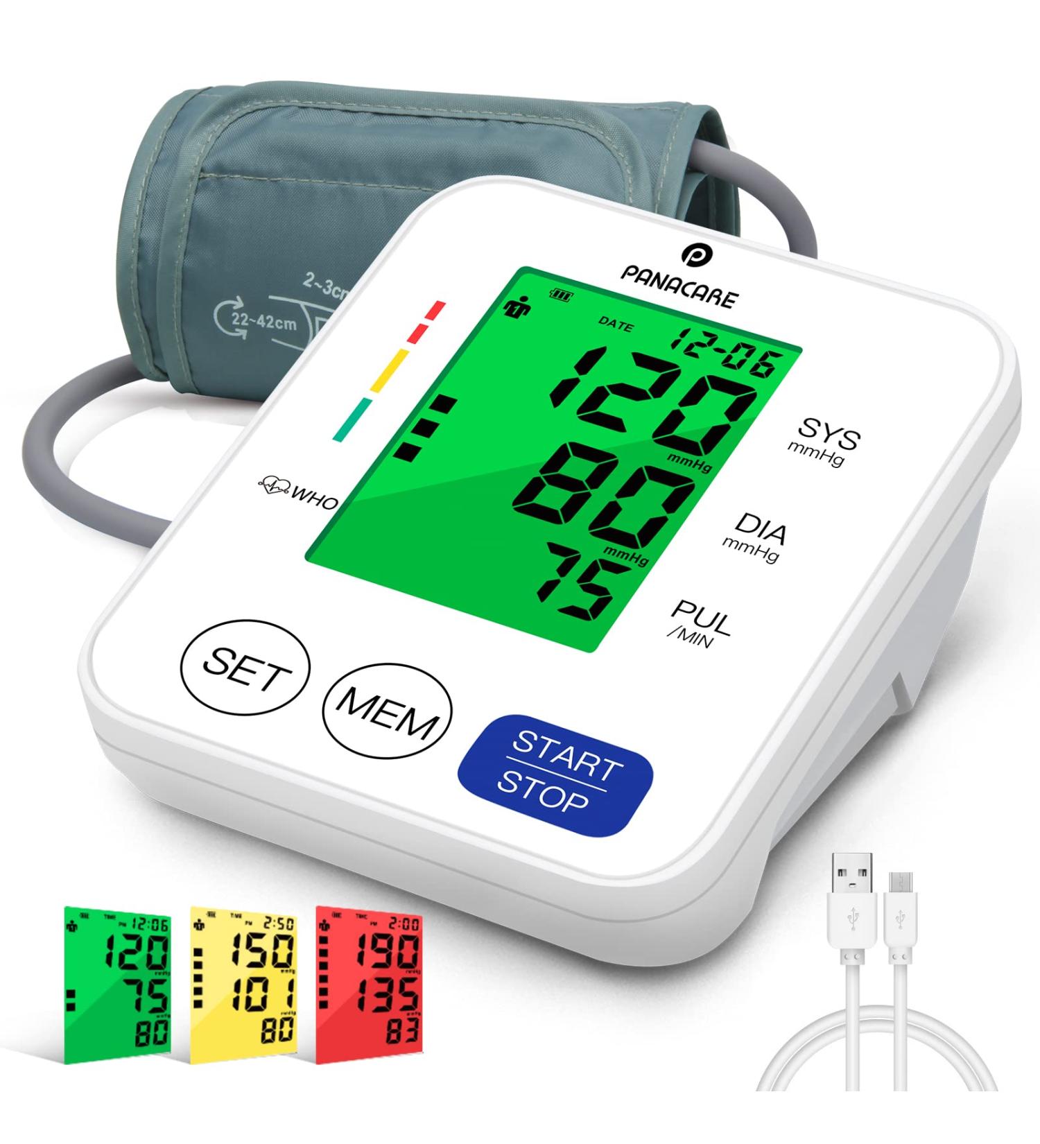 PANACARE Automatic Upper Arm Blood Pressure Monitor - Accurate Digital BP Cuff Kit with Audio Reading and Heart Rate Indicator - Buy Online on SooperMarket.com