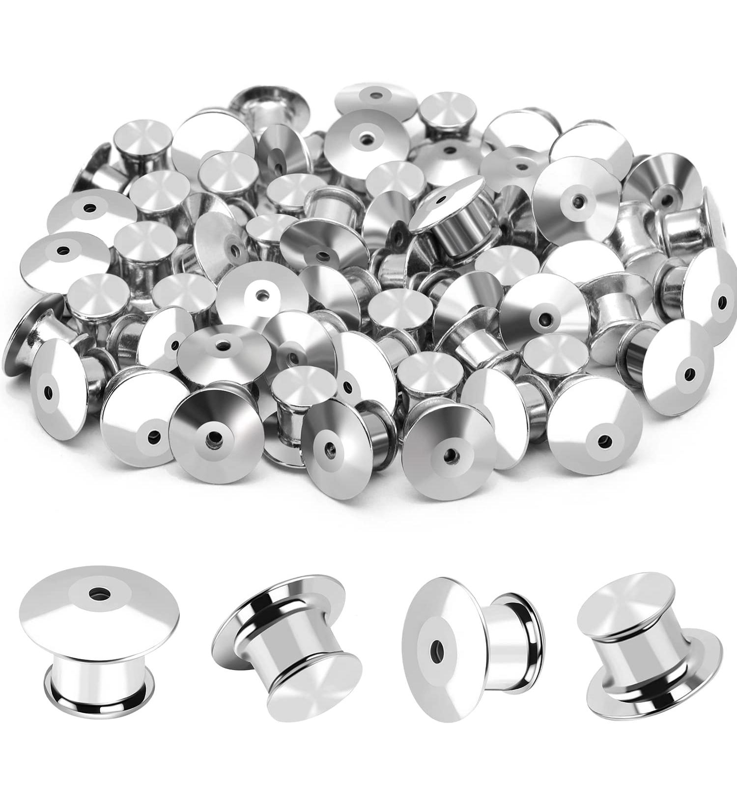 40PCS Locking Pin Back Clasp for Enamel Lapel Pins - Metal Pin Backing Keeper - Buy Online on SooperMarket.com