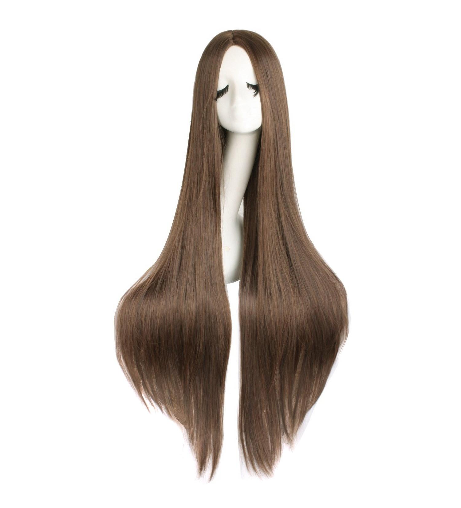 MapofBeauty Brown 40/100cm Straight Long Costume Anime Wig - Buy Online on SooperMarket.com