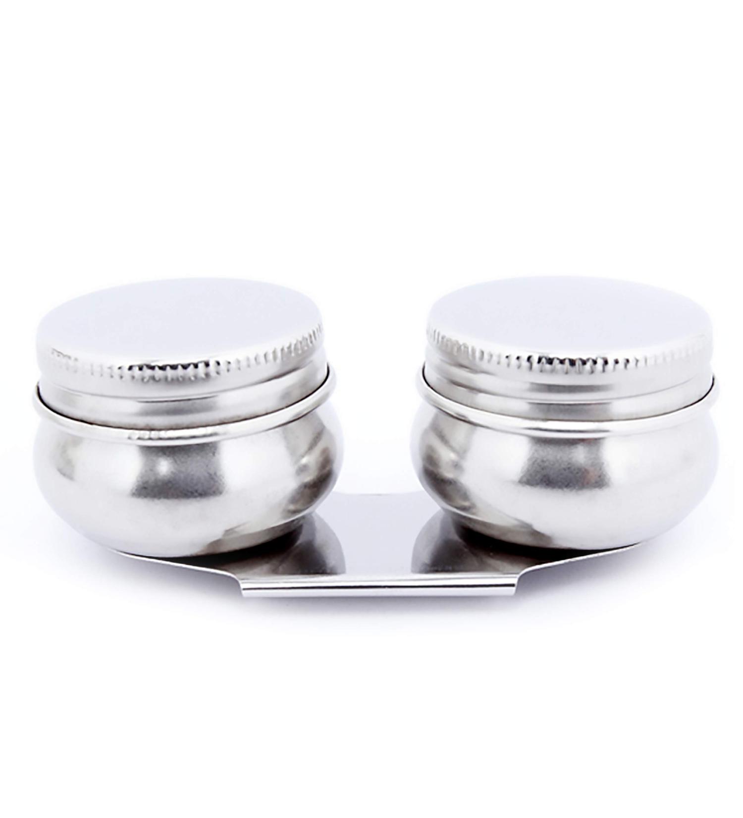 Stainless Steel Double Dipper Oil Painting Palette Cup with Lid - Leakproof Design, Clip-On Feature for Palette - Buy Online on SooperMarket.com