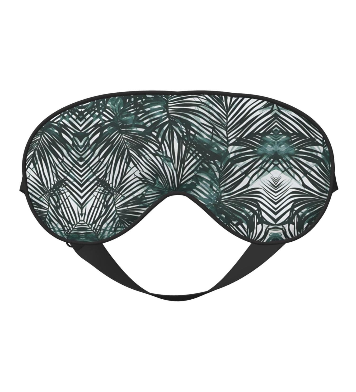 SSIMOO Transparent Palm Leaf Eye Mask | Breathable Soft Sleep Eye Patch for Women | Perfect Travel Accessory for Relaxation - Black - Buy Online on SooperMarket.com