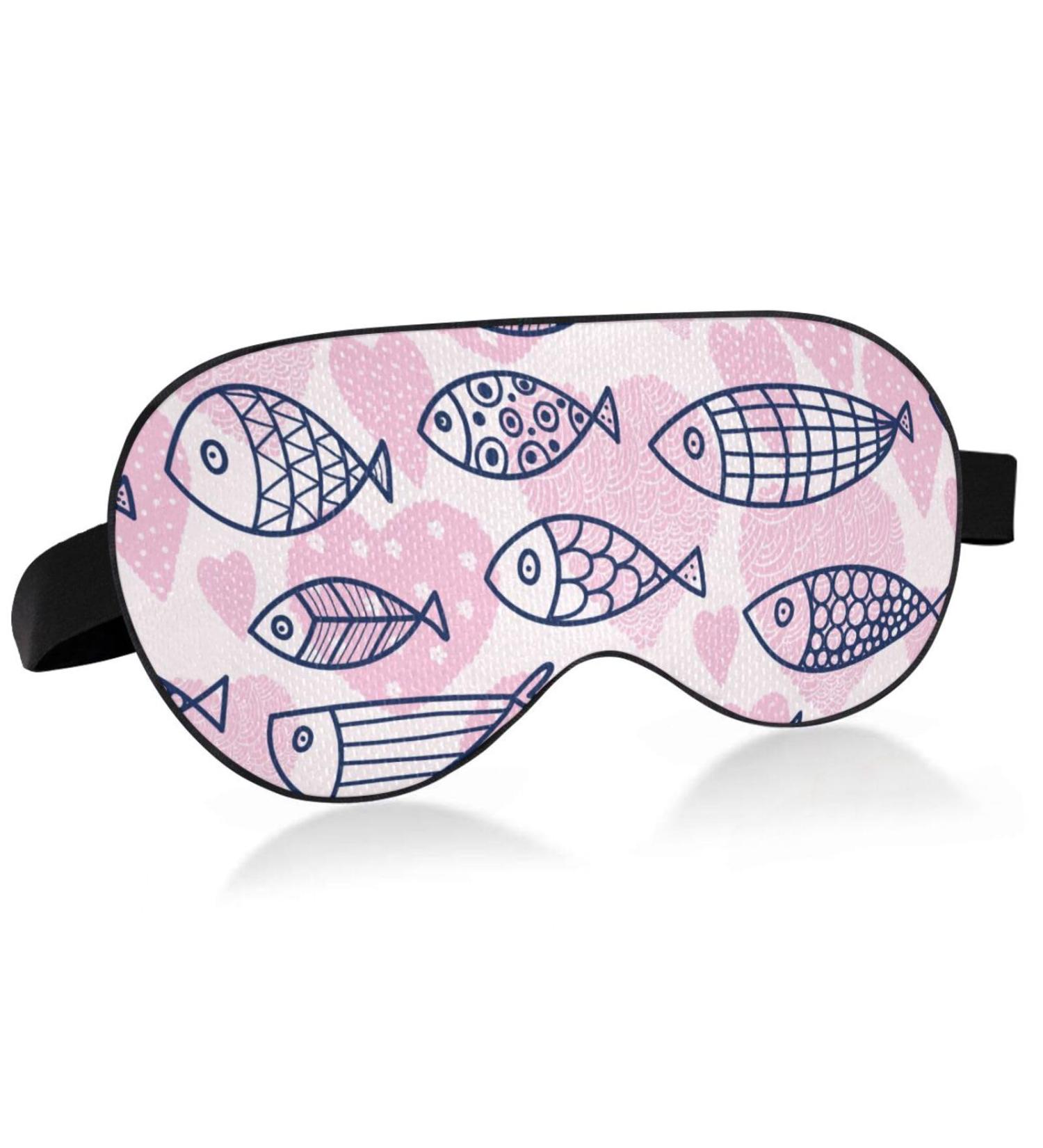 Haskirky Light Blocking Eye Mask Breathable and Adjustable Adult Men and Women Travel on Business Trips Yoga Meditation Light Smooth Comfortable Eye Mask Office Deep Sleep Goodies Pink Cartoon Fish - Buy Online on SooperMarket.com