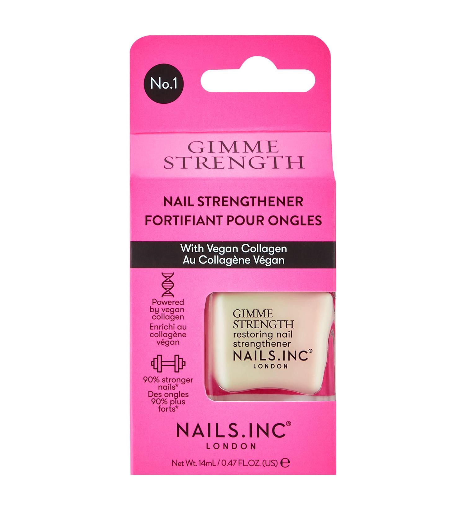 Nails.INC Gimme Strength Nail Strengthener 14ml - Strengthen Weak Nails - Buy Online on SooperMarket.com