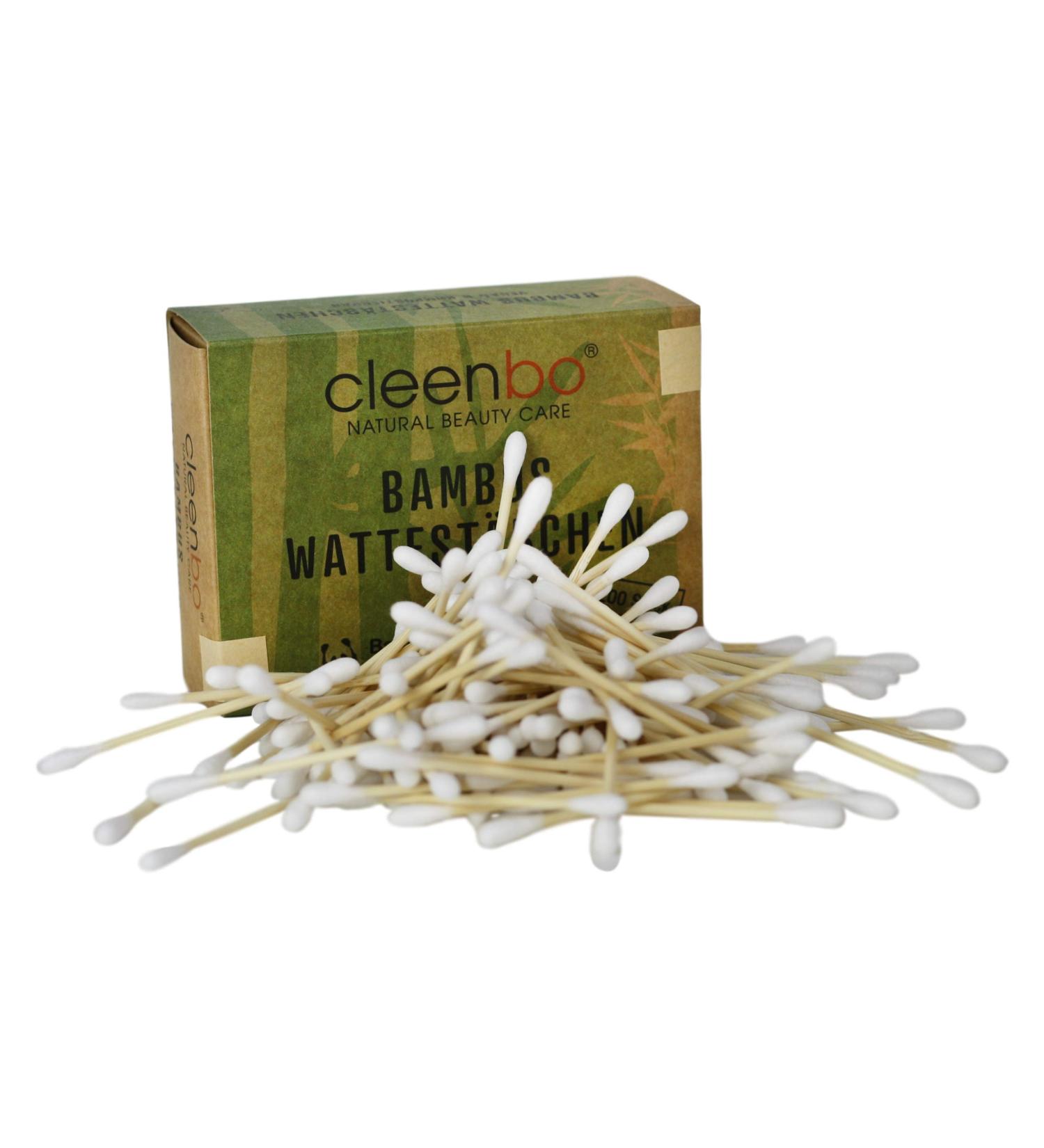 Cleenbo Bamboo Wattstabchen - Eco-Friendly Cotton Swabs 200 Pack | Sustainable Plastic-Free Cleaning Swabs in Recyclable Packaging - Buy Online on SooperMarket.com