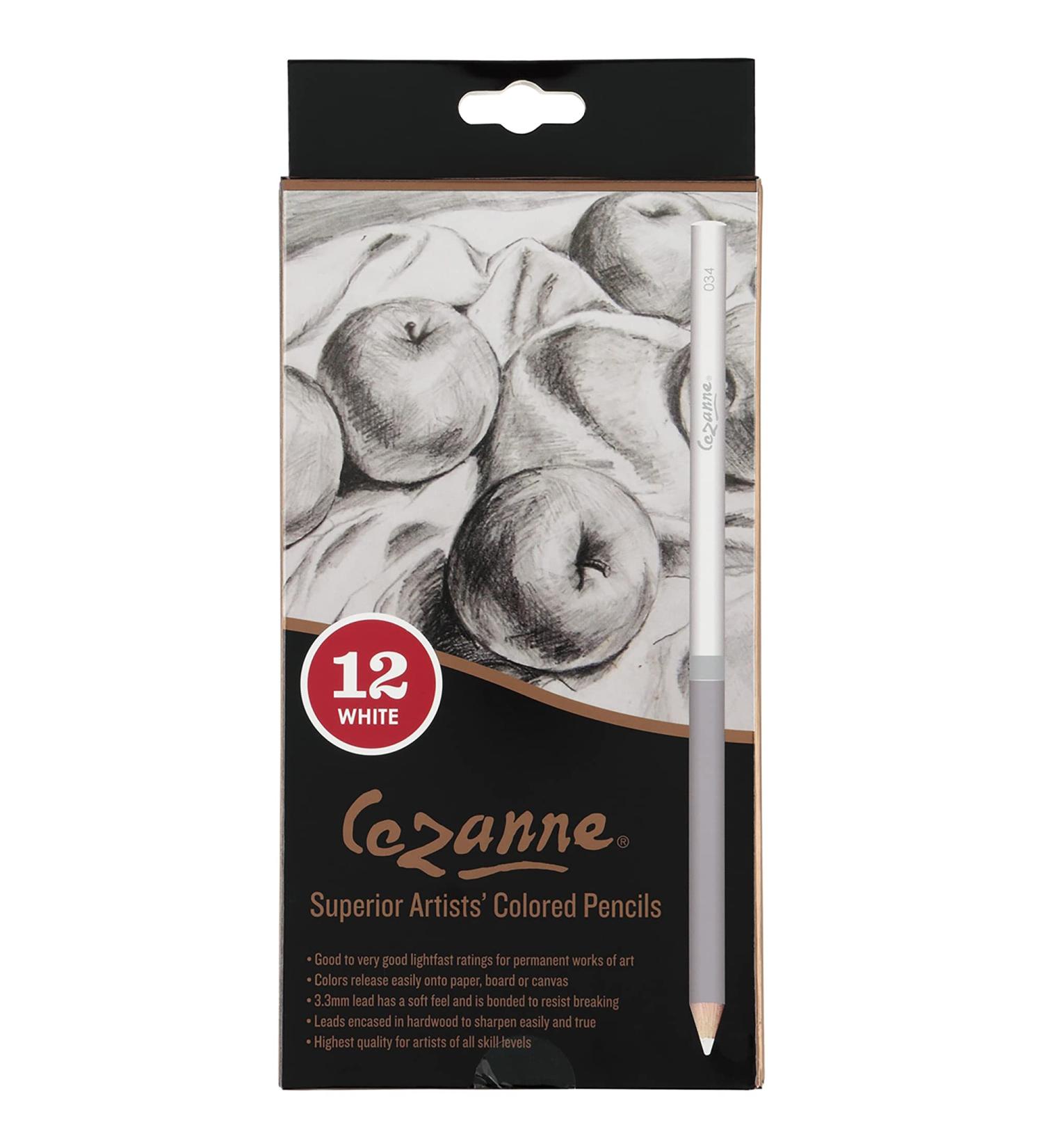 Cezanne Premier Soft Core White Colored Pencil - Single Color Bulk 12 Count for Drawing, Coloring & Sketching - Buy Online on SooperMarket.com