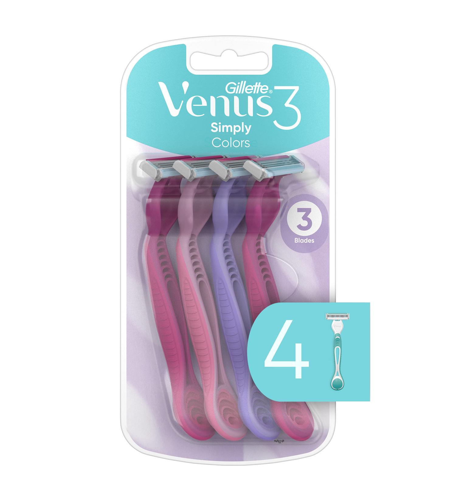 Gillette Venus Simply3 Women's Disposable Razors - Pack of 4 (16 Count) - Buy Online on SooperMarket.com