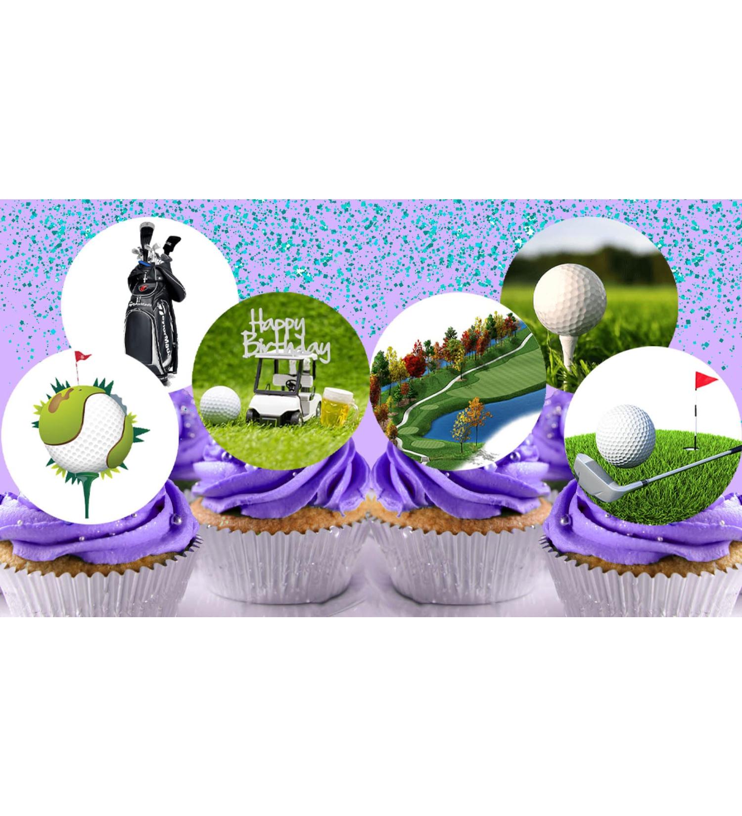24 x Pre-Cut Golf 1 Edible Stand up Wafer Paper Cupcake Toppers Cake Decorations Happy Birthday Party Sport - Buy Online on SooperMarket.com