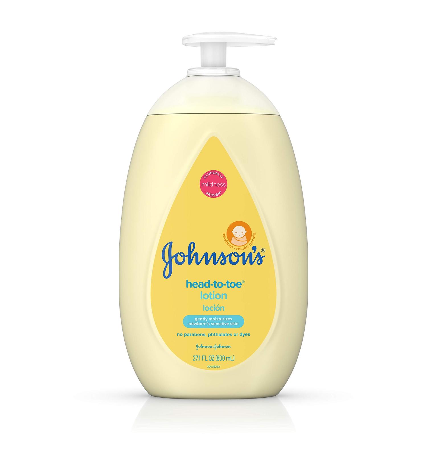 Johnson's Head-to-Toe Moisturizing Baby Body Lotion for Sensitive Skin - 27.1 Fl Oz, Hypoallergenic & Paraben-Free - Buy Online on SooperMarket.com