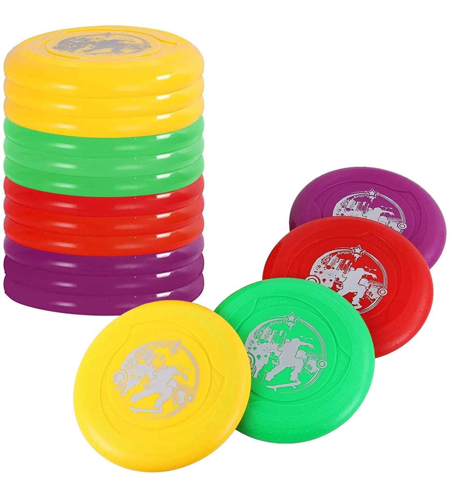 Liberty Imports 12 PCS 9-Inch Plastic Flying Discs Set for Outdoor Sports - Great for Kids & Adults - Buy Online on SooperMarket.com
