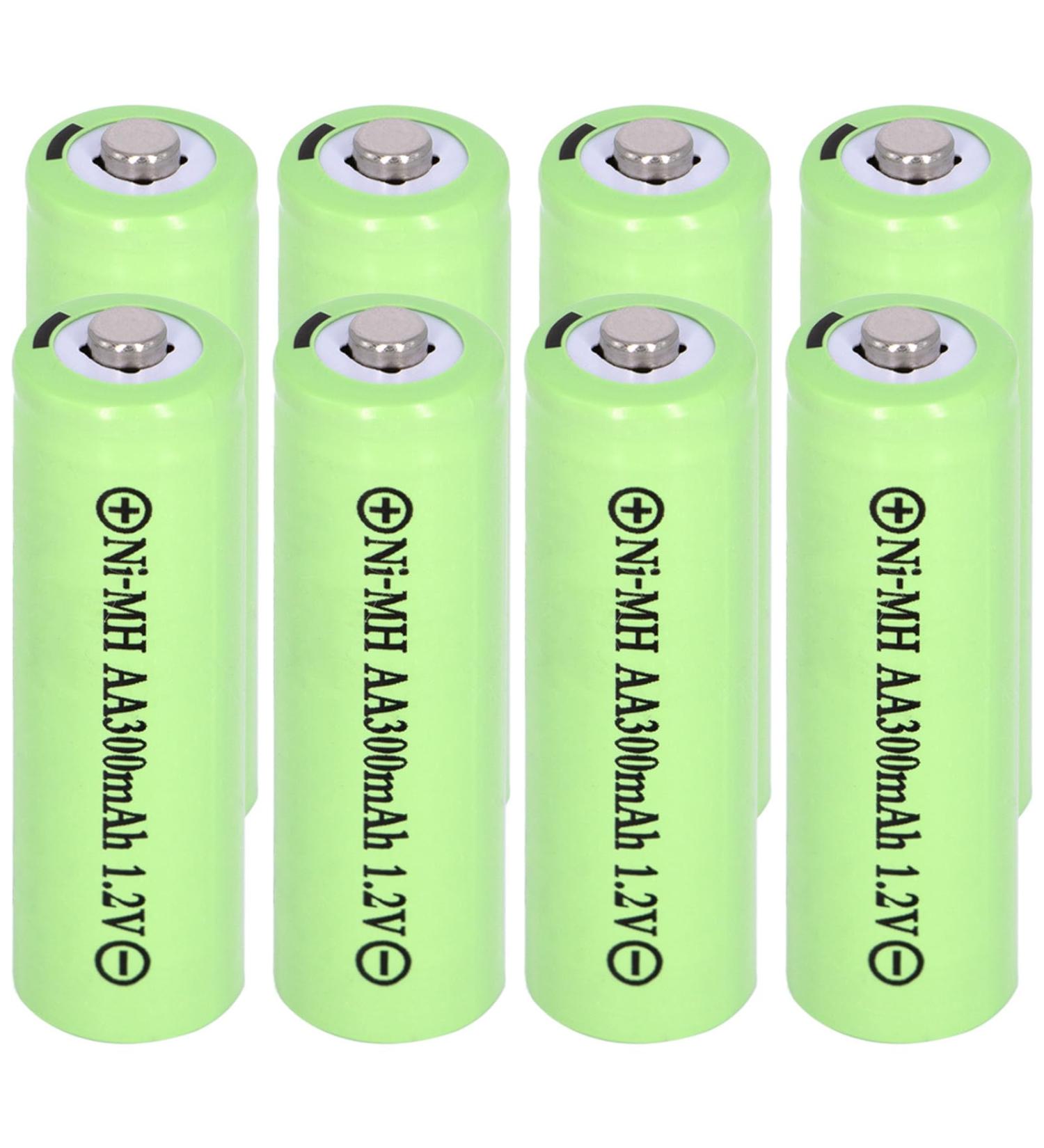 8 Packs Solar Lights AA Batteries - 300mAh 1.2V Ni-MH Rechargeable for Outdoor String & Pathway Lights - Buy Online on SooperMarket.com